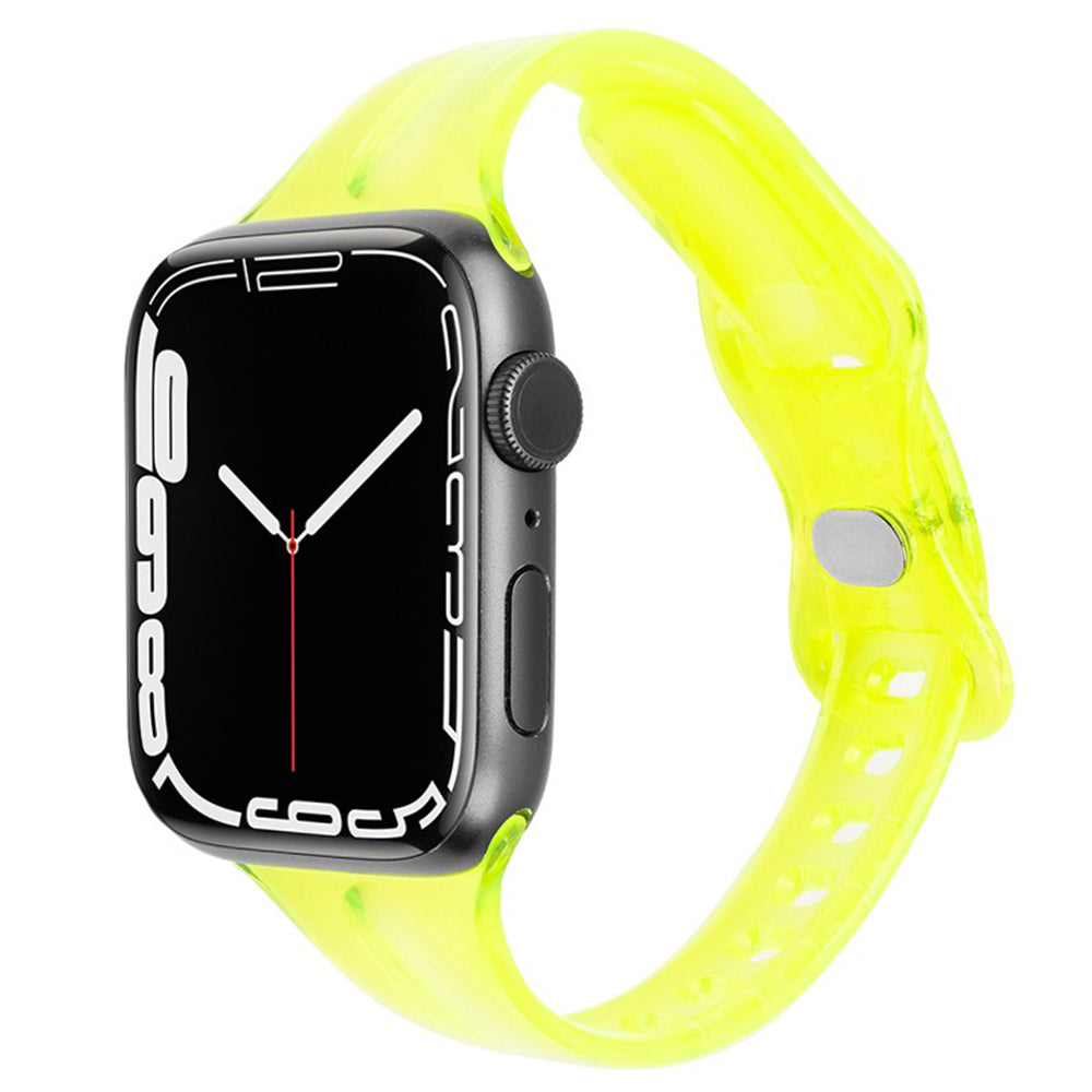 For Apple Watch Series 9 8 7 41mm / 6 5 4 SE (2022) SE (2023) SE 40mm / 3 2 1 38mm Watch Band TPU Adjustable Strap - Light Green