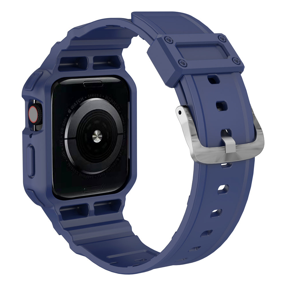 For Apple Watch Series 9 8 7 41mm / 9 8 7 41 45mm Watch Band Replacement TPU Strap with Case Cover - Blue