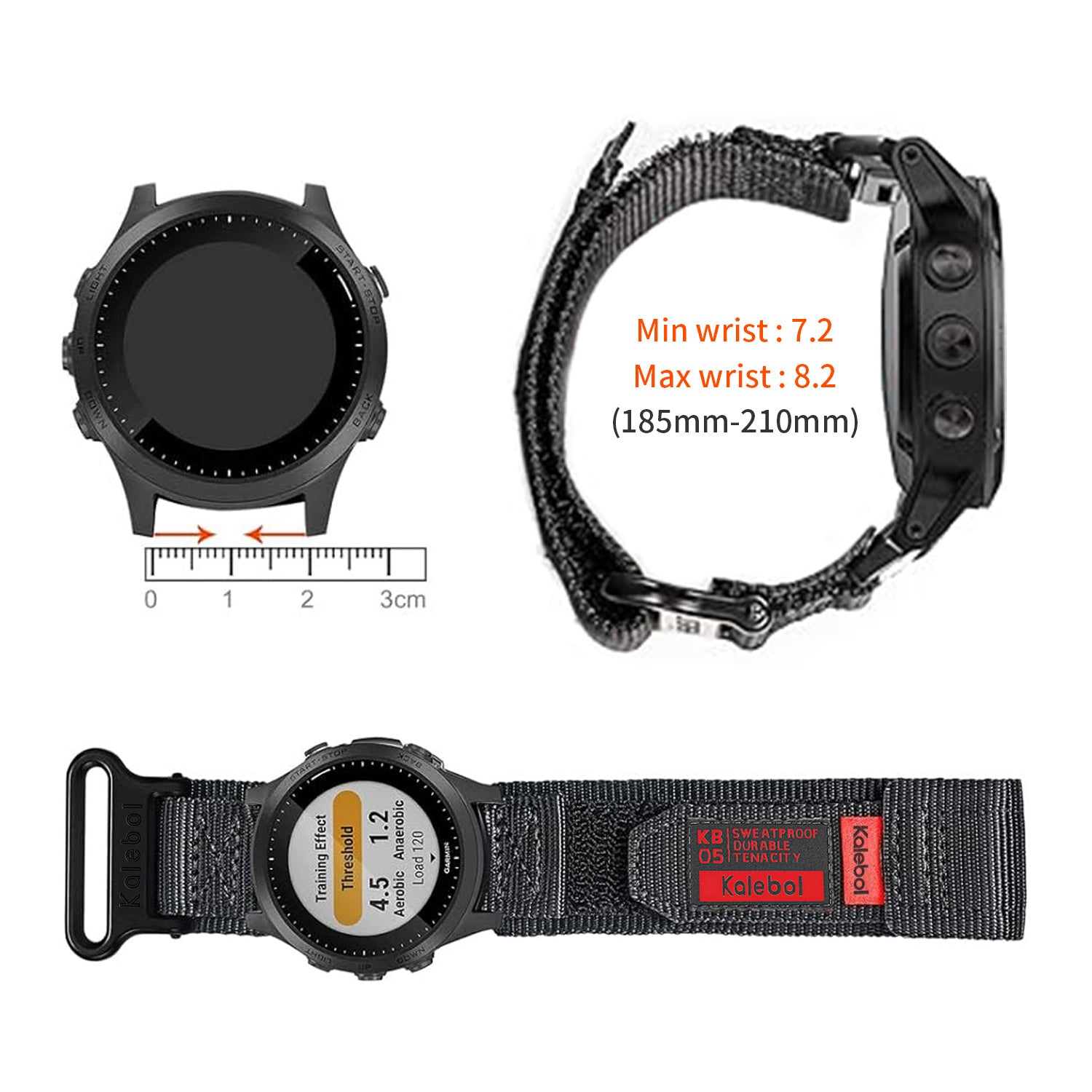 For Garmin Tactix 7 AMOLED Edition / Tactix 7 Pro / QuickFit 26mm Watch Strap Nylon Sticker Wrist Band - Orange
