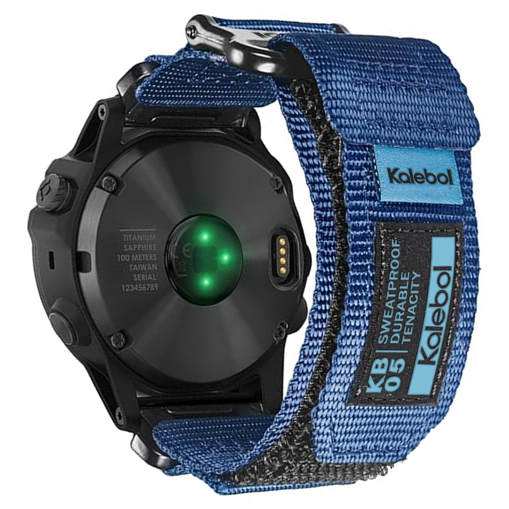 For Garmin Tactix 7 AMOLED Edition / Tactix 7 Pro / QuickFit 26mm Watch Strap Nylon Sticker Wrist Band - Blue