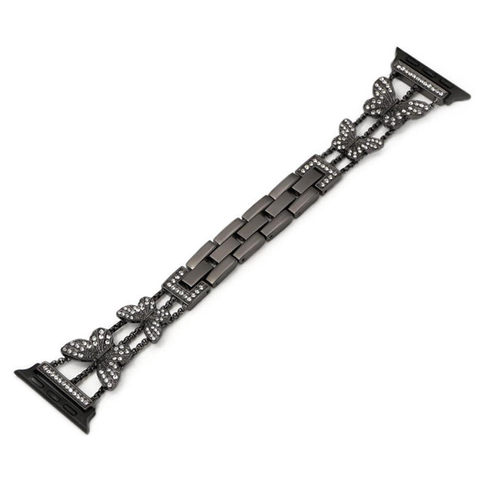 Metal Watch Strap for Apple Watch Ultra 2 Ultra 49mm / Series 9 8 7 45mm / 6 5 4 SE (2022) SE (2023) SE 44mm / 3 2 1 42mm Replacement Band - Black