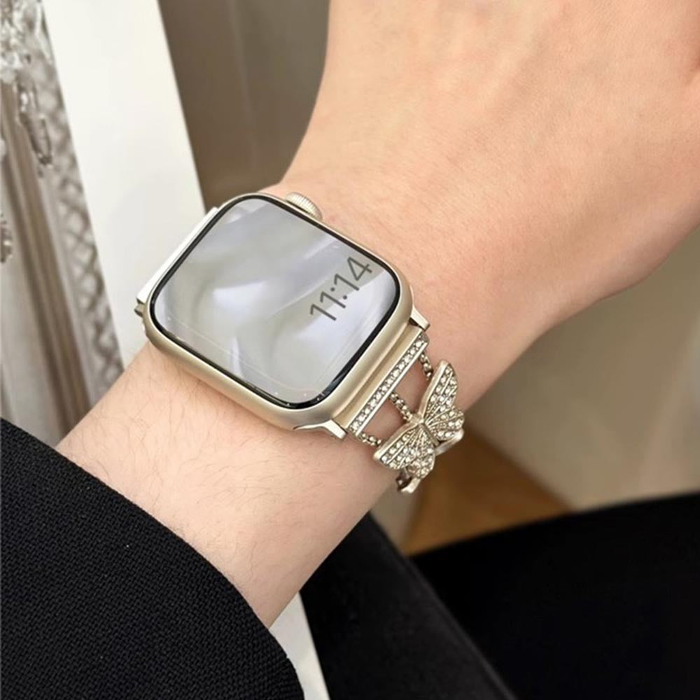 Metal Watch Strap for Apple Watch Ultra 2 Ultra 49mm / Series 9 8 7 45mm / 6 5 4 SE (2022) SE (2023) SE 44mm / 3 2 1 42mm Replacement Band - Rose Gold
