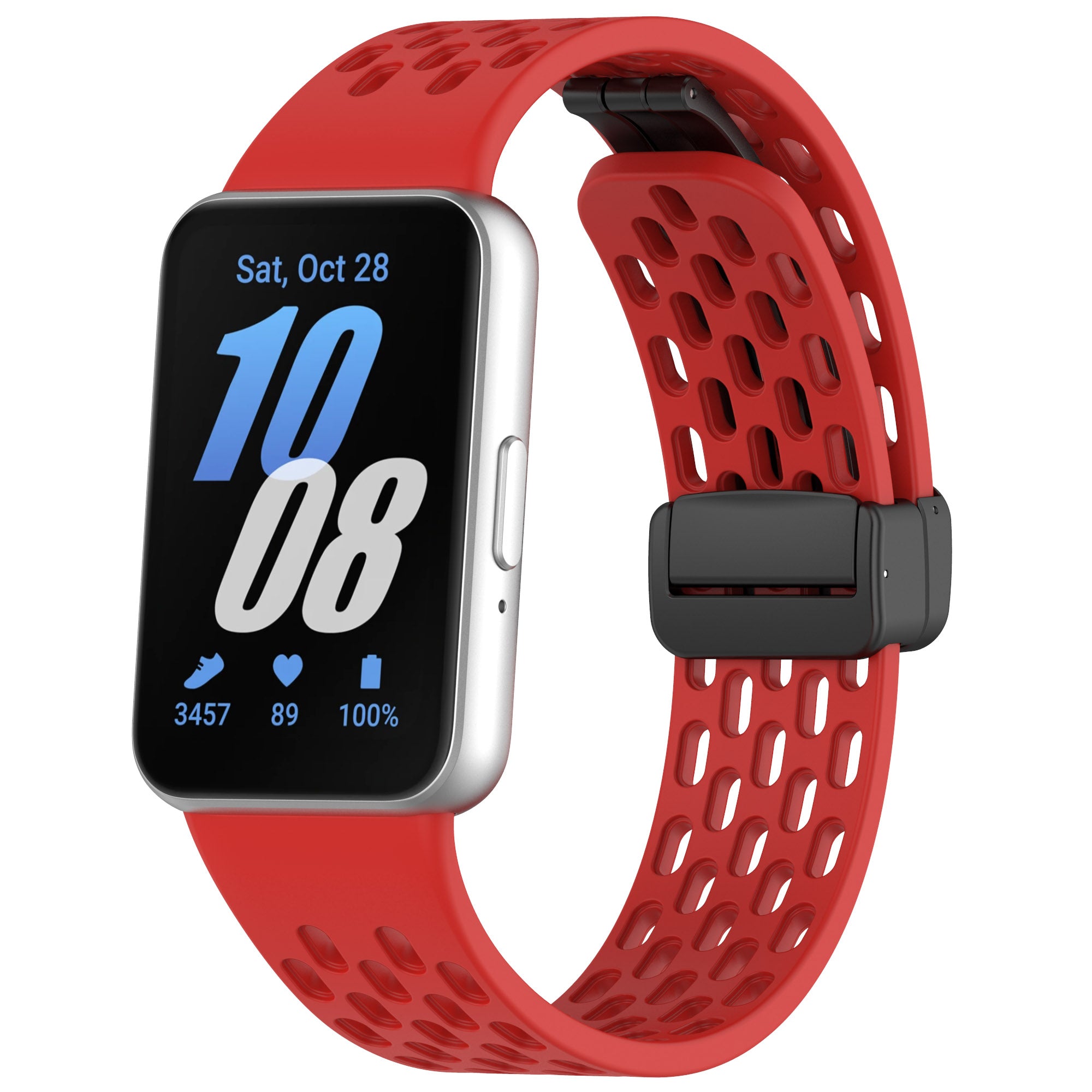 Wrist Band for Samsung Galaxy Fit3 R930 Magnetic Silicone Smartwatch Bracelet Strap - Red