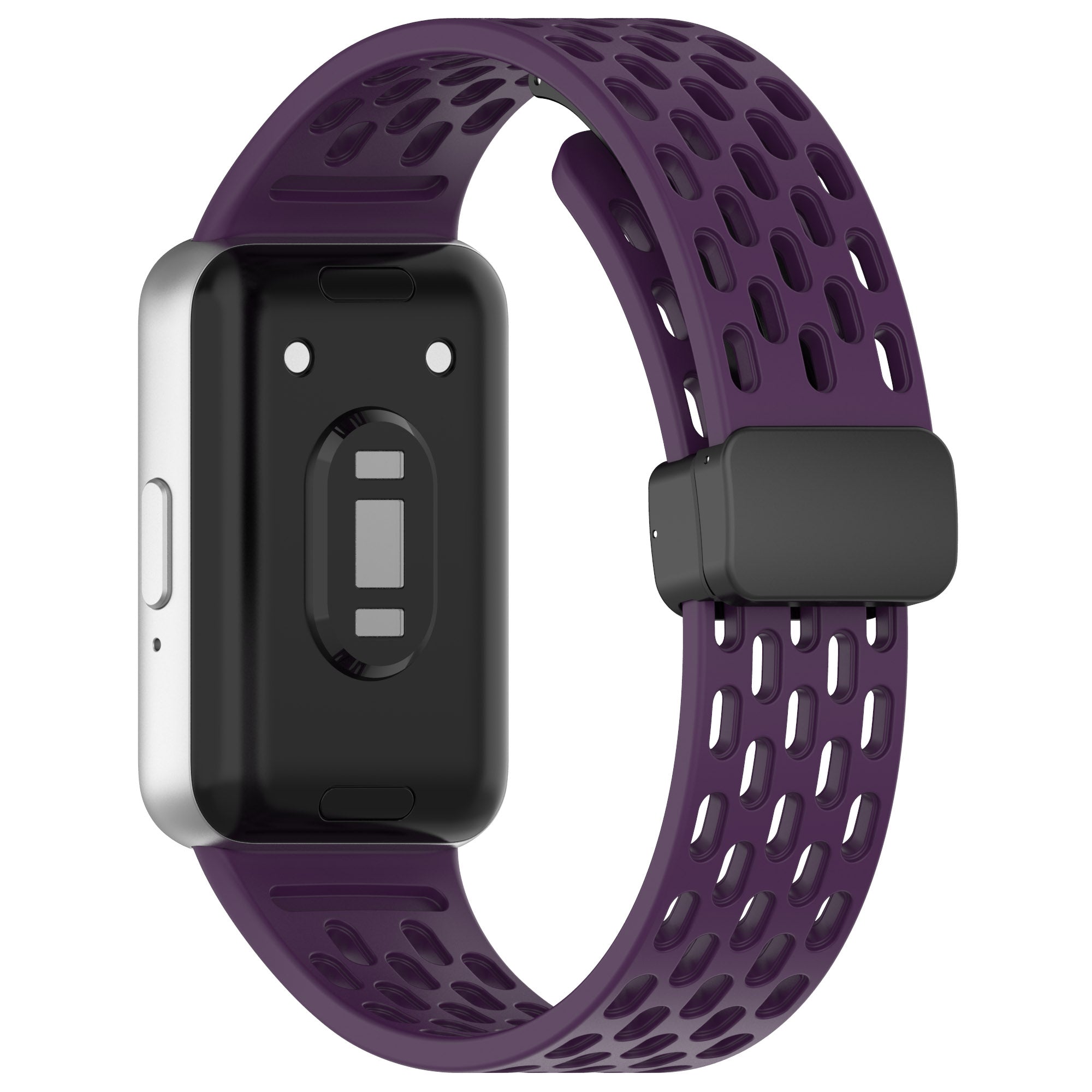 Wrist Band for Samsung Galaxy Fit3 R930 Magnetic Silicone Smartwatch Bracelet Strap - Dark Purple