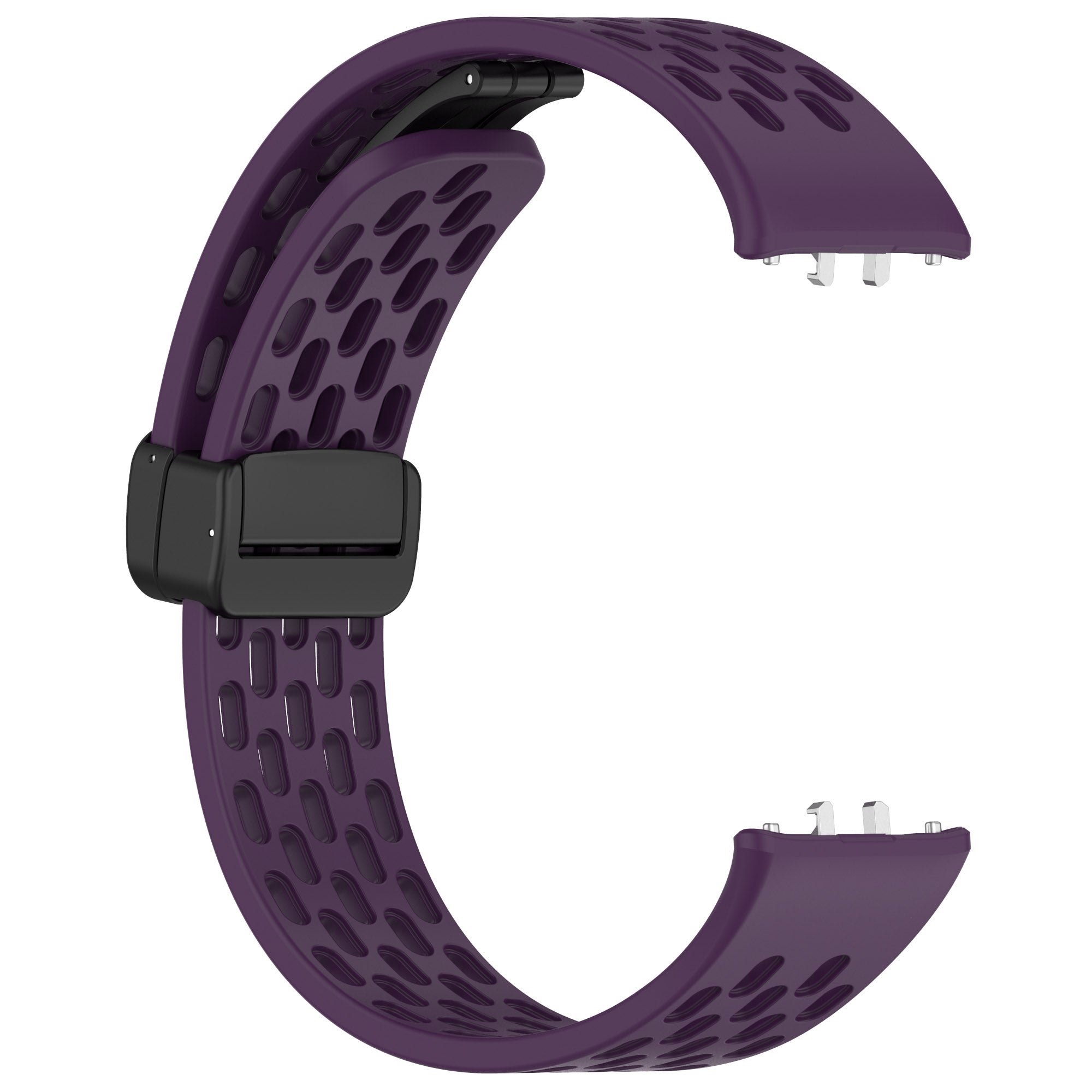 Wrist Band for Samsung Galaxy Fit3 R930 Magnetic Silicone Smartwatch Bracelet Strap - Dark Purple