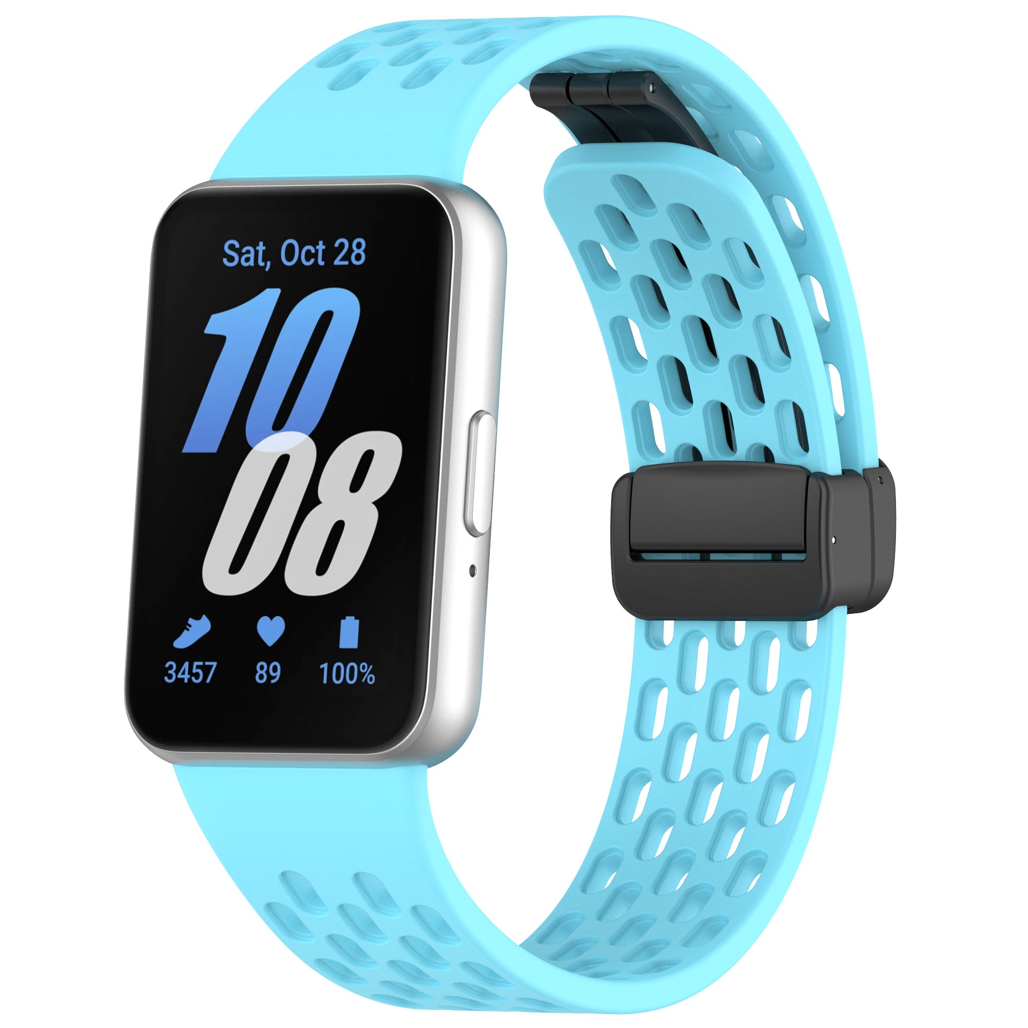 Wrist Band for Samsung Galaxy Fit3 R930 Magnetic Silicone Smartwatch Bracelet Strap - Blue