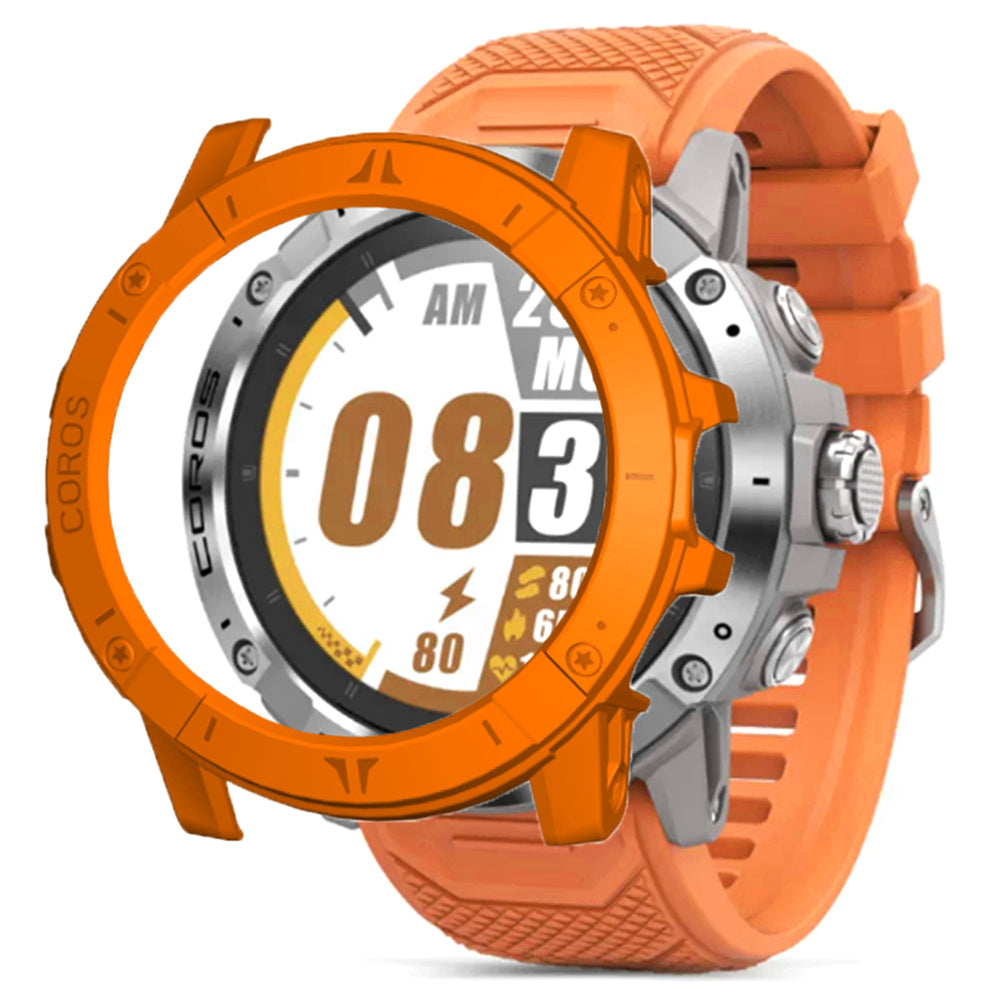 For Coros Vertix 2 Anti-Scratch Watch Case PC Protective Frame Cover - Orange