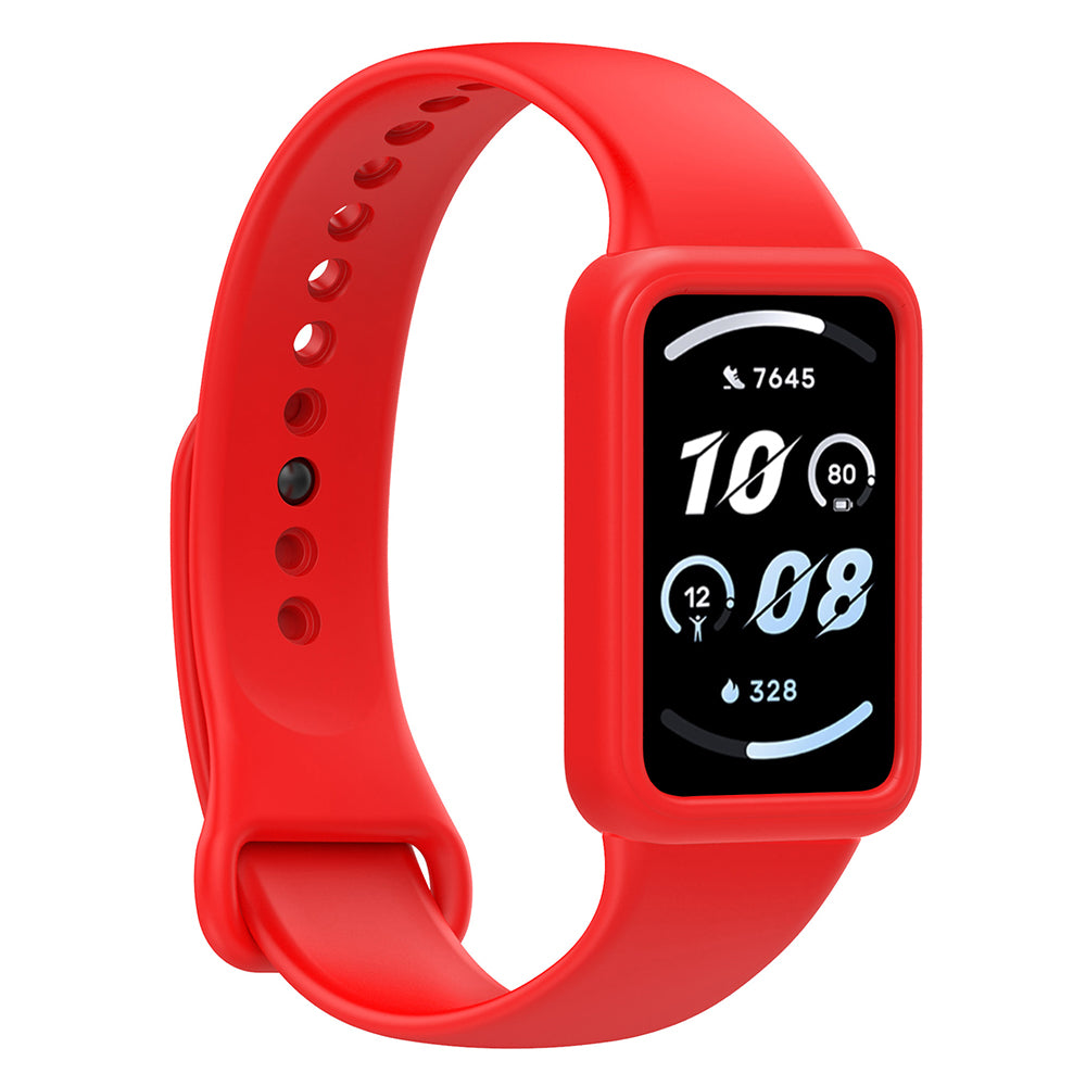 For Honor Band 9 Silicone Watch Case Protective Bumper Frame - Red