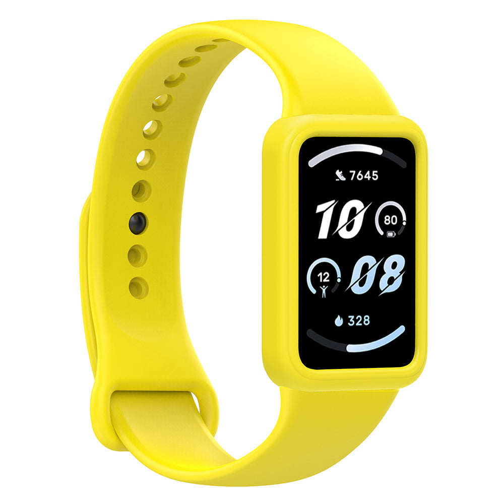 For Honor Band 9 Silicone Watch Case Protective Bumper Frame - Yellow