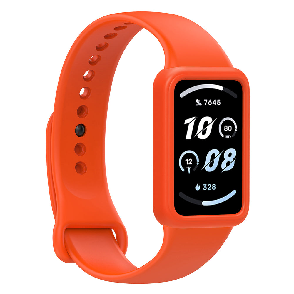 For Honor Band 9 Silicone Watch Case Protective Bumper Frame - Orange