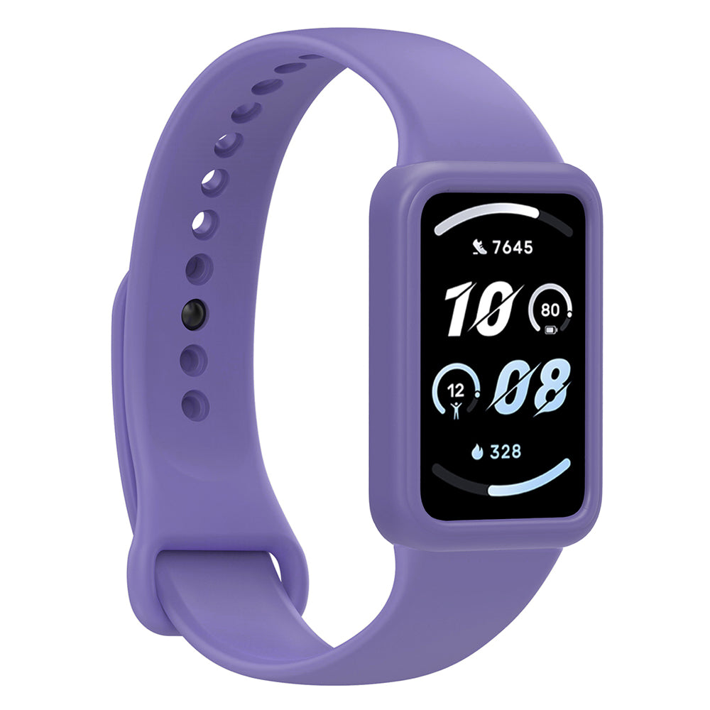 For Honor Band 9 Silicone Watch Case Protective Bumper Frame - Purple