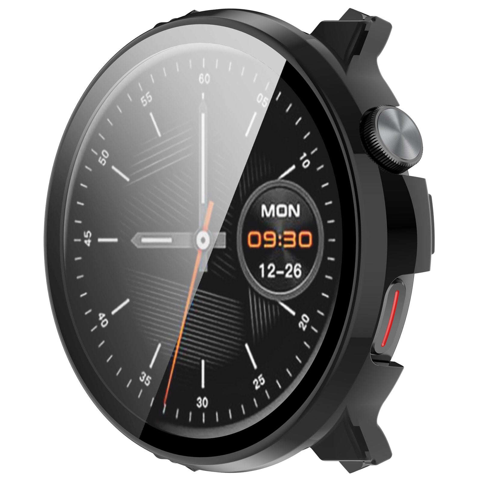 Hard PC Case for Mibro Watch Lite2 Watch Cover with Tempered Glass Screen Film - Black