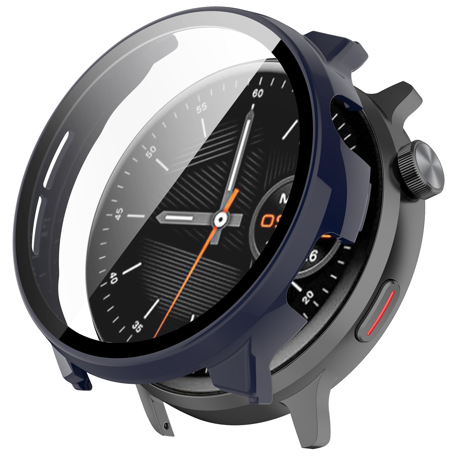 Hard PC Case for Mibro Watch Lite2 Watch Cover with Tempered Glass Screen Film - Dark Blue