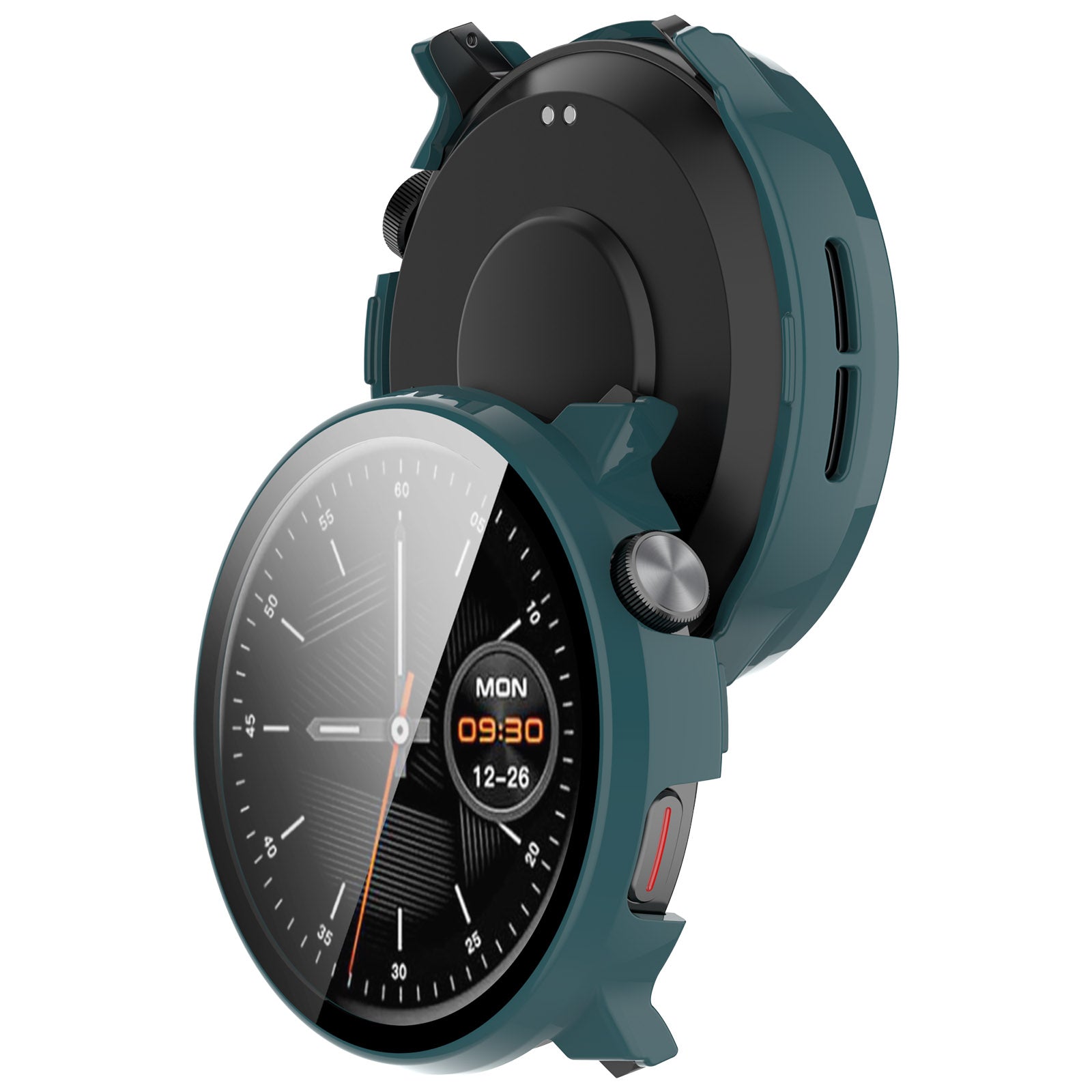 Hard PC Case for Mibro Watch Lite2 Watch Cover with Tempered Glass Screen Film - Green