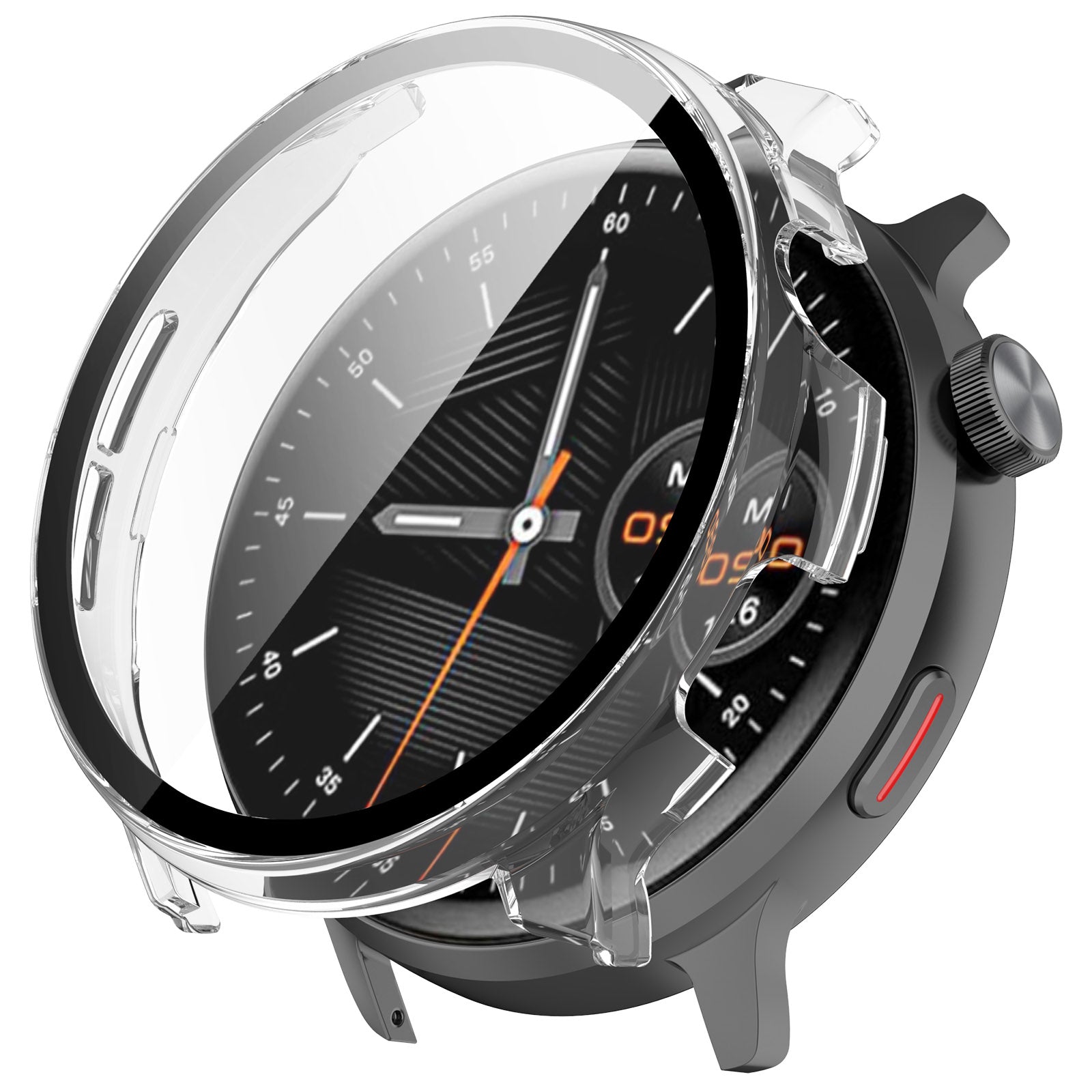 Hard PC Case for Mibro Watch Lite2 Watch Cover with Tempered Glass Screen Film - Transparent White