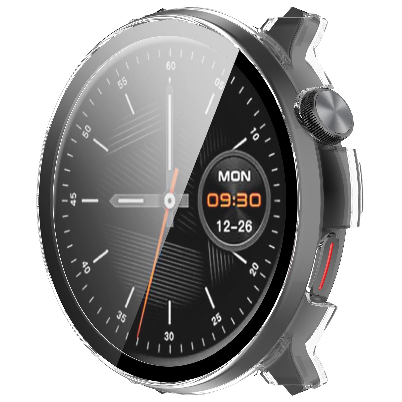 Hard PC Case for Mibro Watch Lite2 Watch Cover with Tempered Glass Screen Film - Transparent White