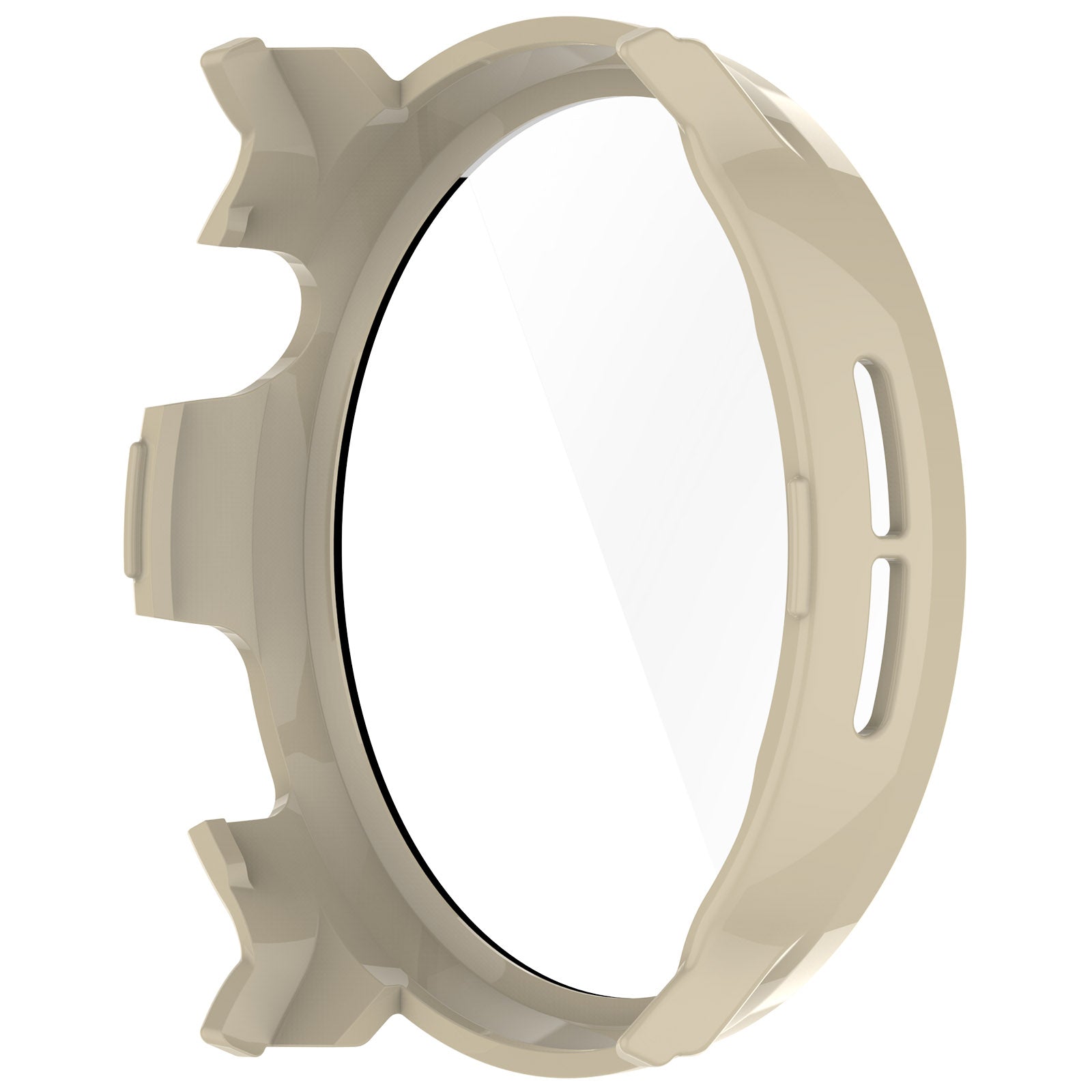 Hard PC Case for Mibro Watch Lite2 Watch Cover with Tempered Glass Screen Film - Beige