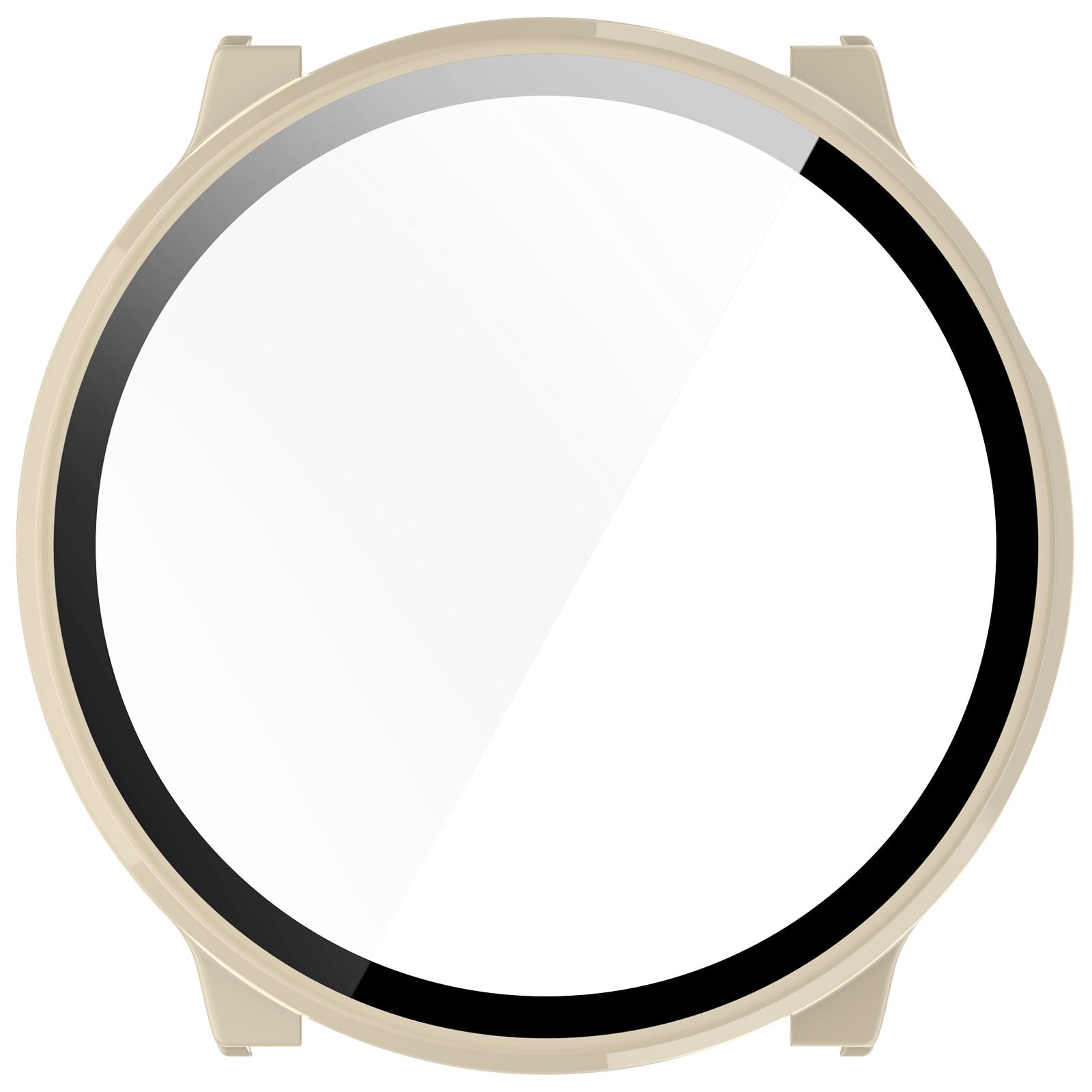 Hard PC Case for Mibro Watch Lite2 Watch Cover with Tempered Glass Screen Film - Beige
