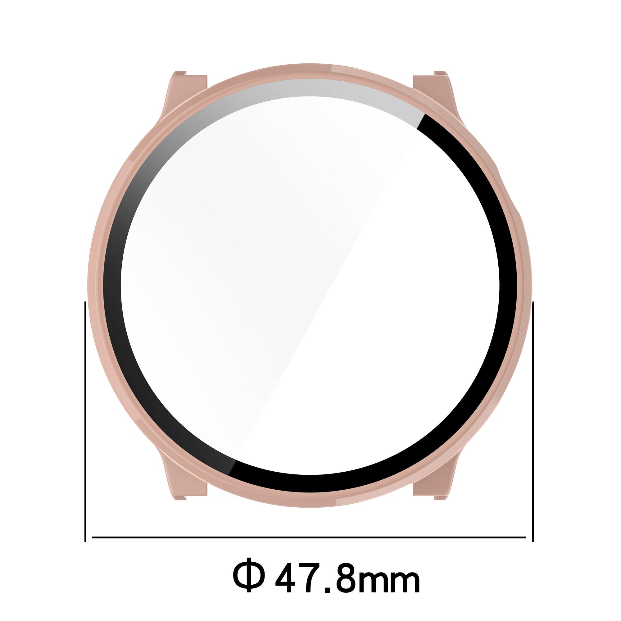 Hard PC Case for Mibro Watch Lite2 Watch Cover with Tempered Glass Screen Film - Beige