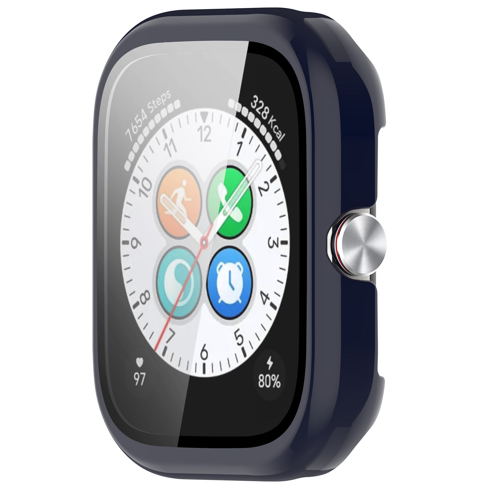 For Honor Choice Haylou Watch Protective Case PC Cover with Tempered Glass Screen Film - Dark Blue
