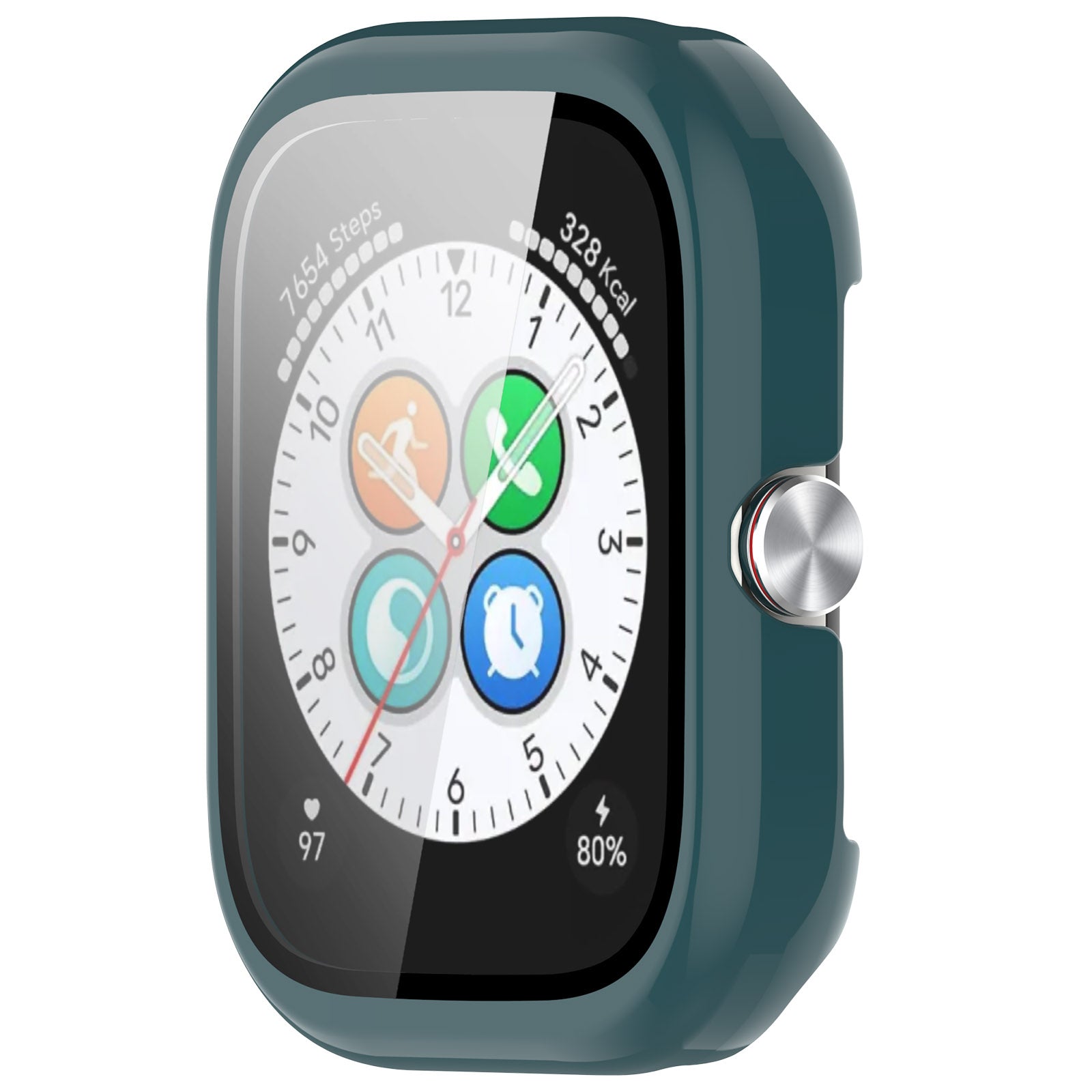 For Honor Choice Haylou Watch Protective Case PC Cover with Tempered Glass Screen Film - Green