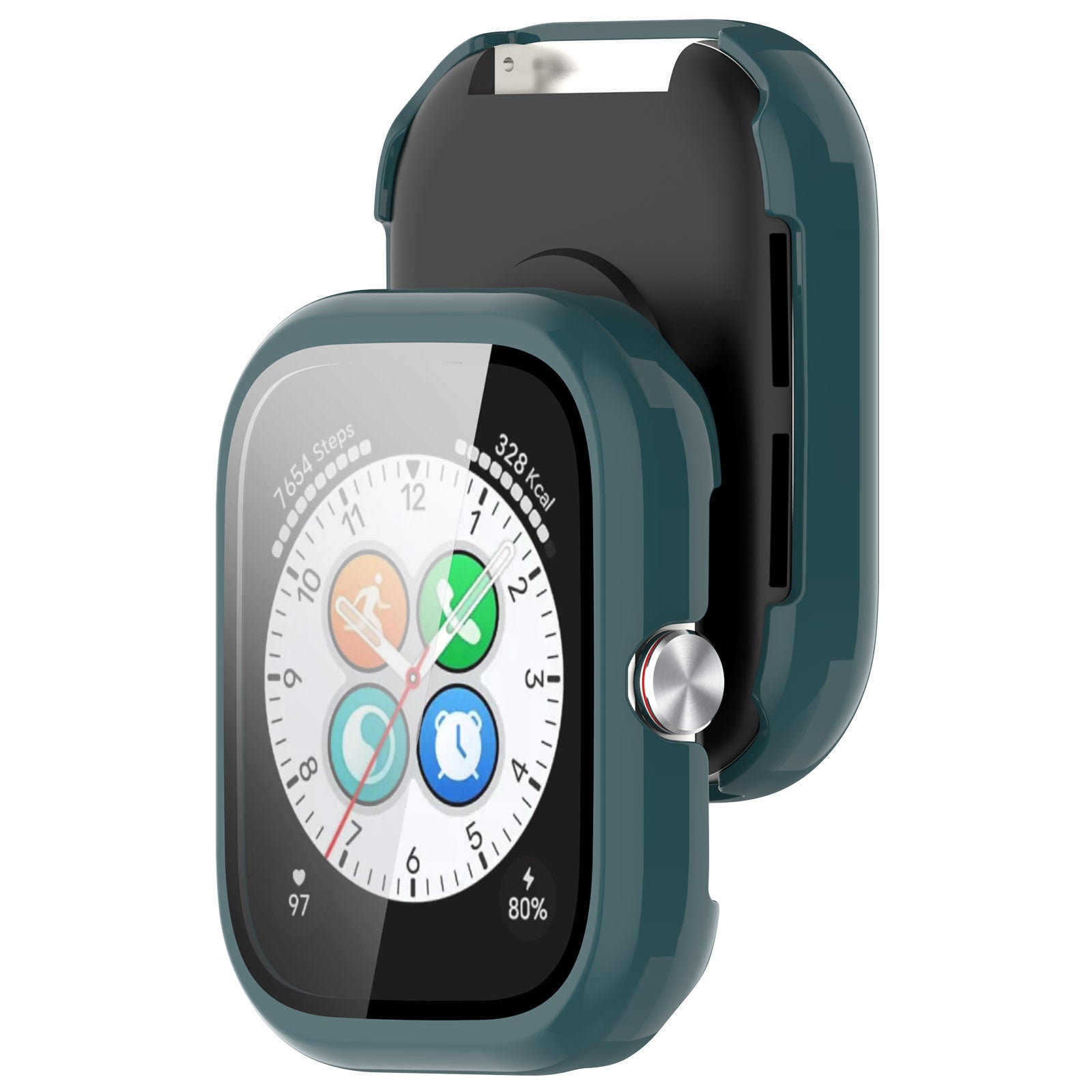 For Honor Choice Haylou Watch Protective Case PC Cover with Tempered Glass Screen Film - Green