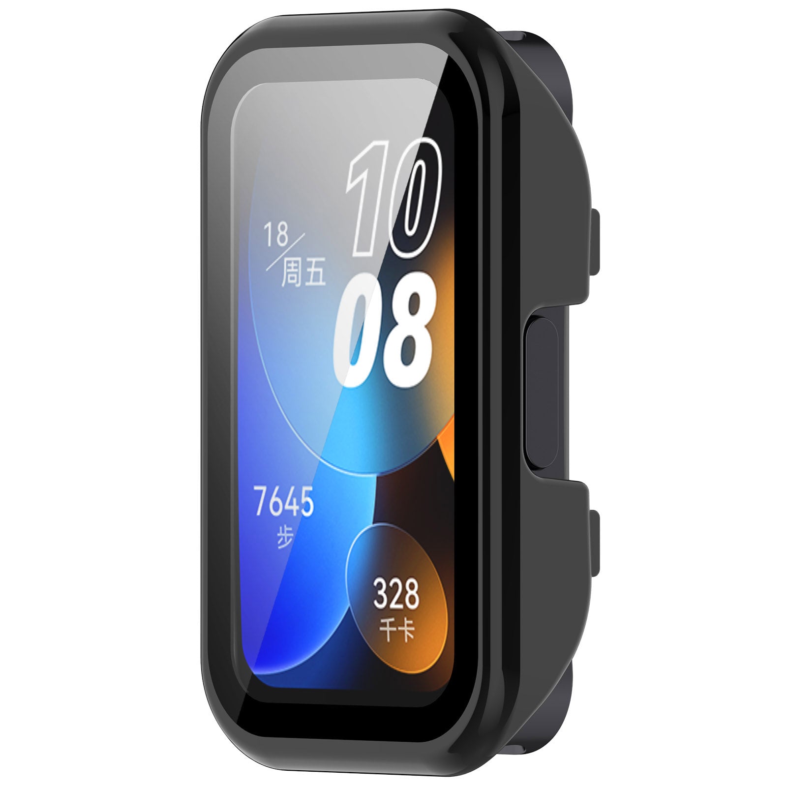 For Huawei Band 8 / 8 NFC / 9 / 9 NFC Hard PC Watch Cover with Tempered Glass Watch Screen Film - Black