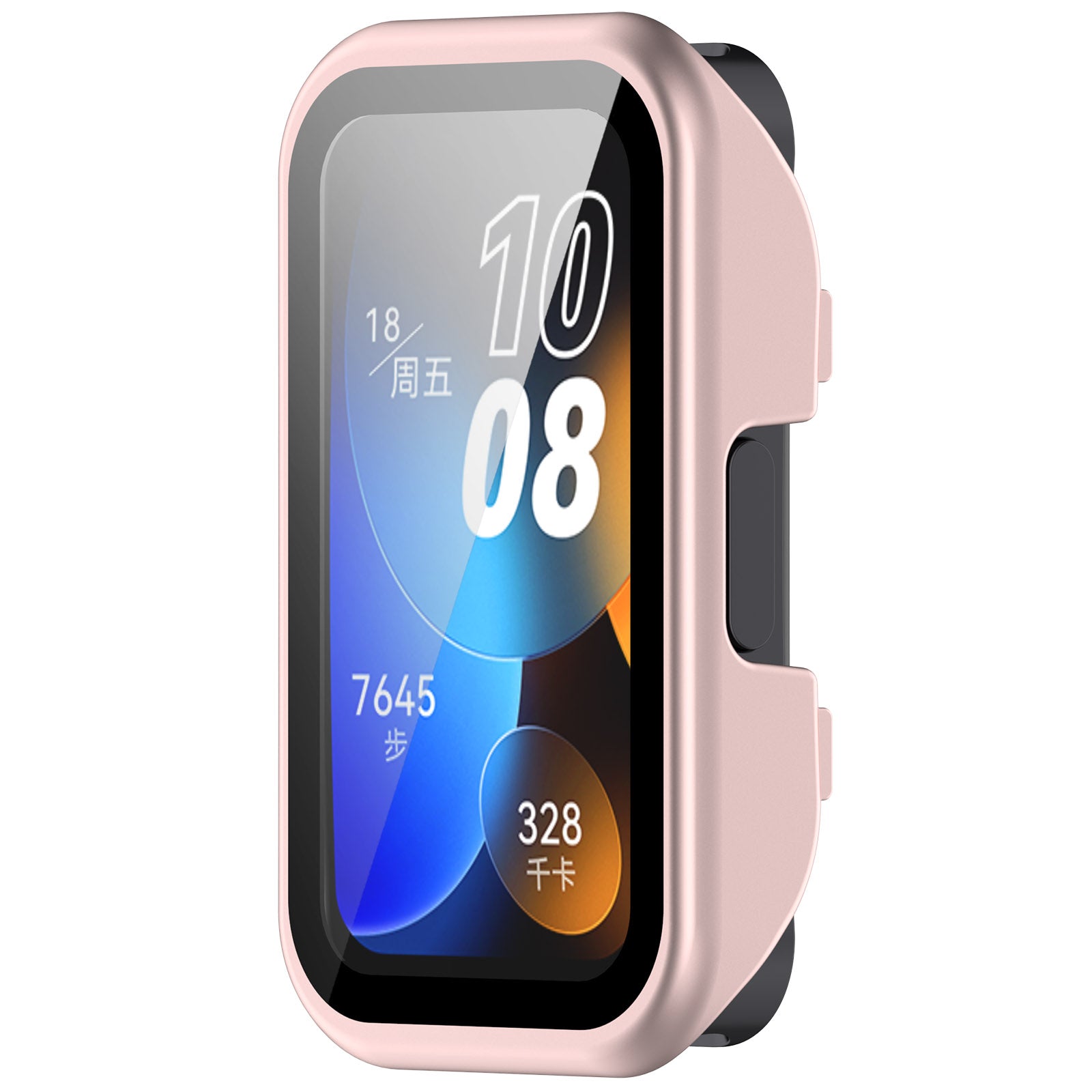 For Huawei Band 8 / 8 NFC / 9 / 9 NFC Hard PC Watch Cover with Tempered Glass Watch Screen Film - Pink