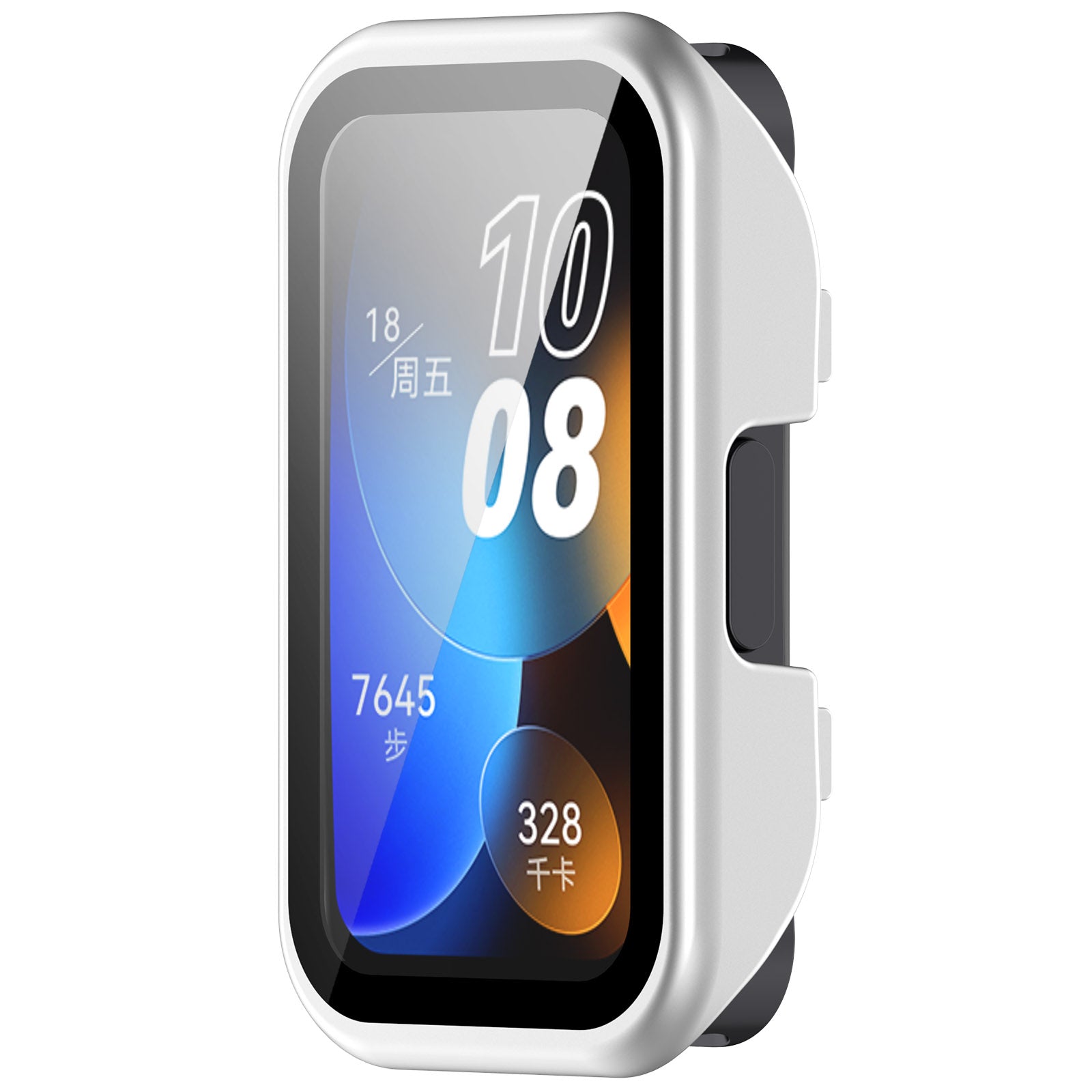 For Huawei Band 8 / 8 NFC / 9 / 9 NFC Hard PC Watch Cover with Tempered Glass Watch Screen Film - Silver