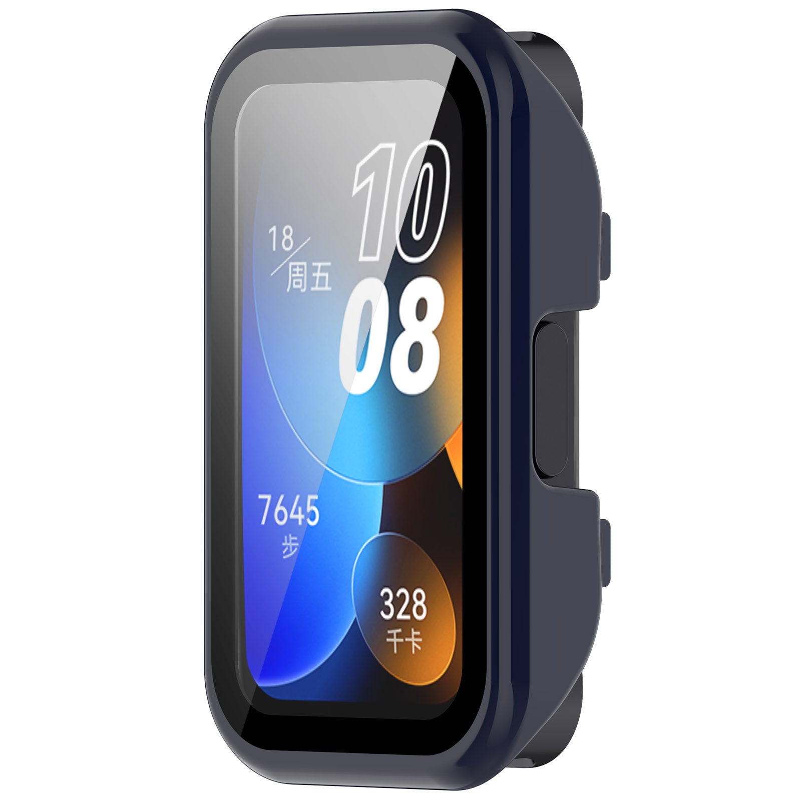 For Huawei Band 8 / 8 NFC / 9 / 9 NFC Hard PC Watch Cover with Tempered Glass Watch Screen Film - Dark Blue
