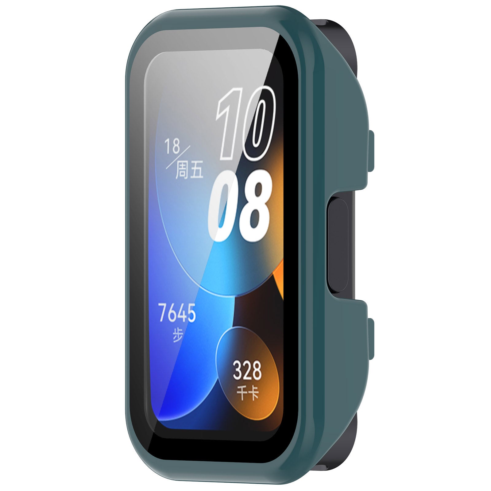 For Huawei Band 8 / 8 NFC / 9 / 9 NFC Hard PC Watch Cover with Tempered Glass Watch Screen Film - Green