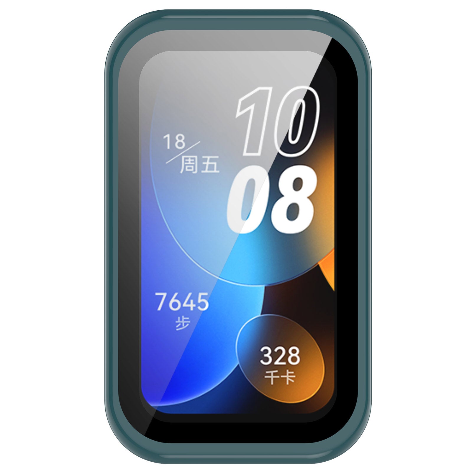 For Huawei Band 8 / 8 NFC / 9 / 9 NFC Hard PC Watch Cover with Tempered Glass Watch Screen Film - Green