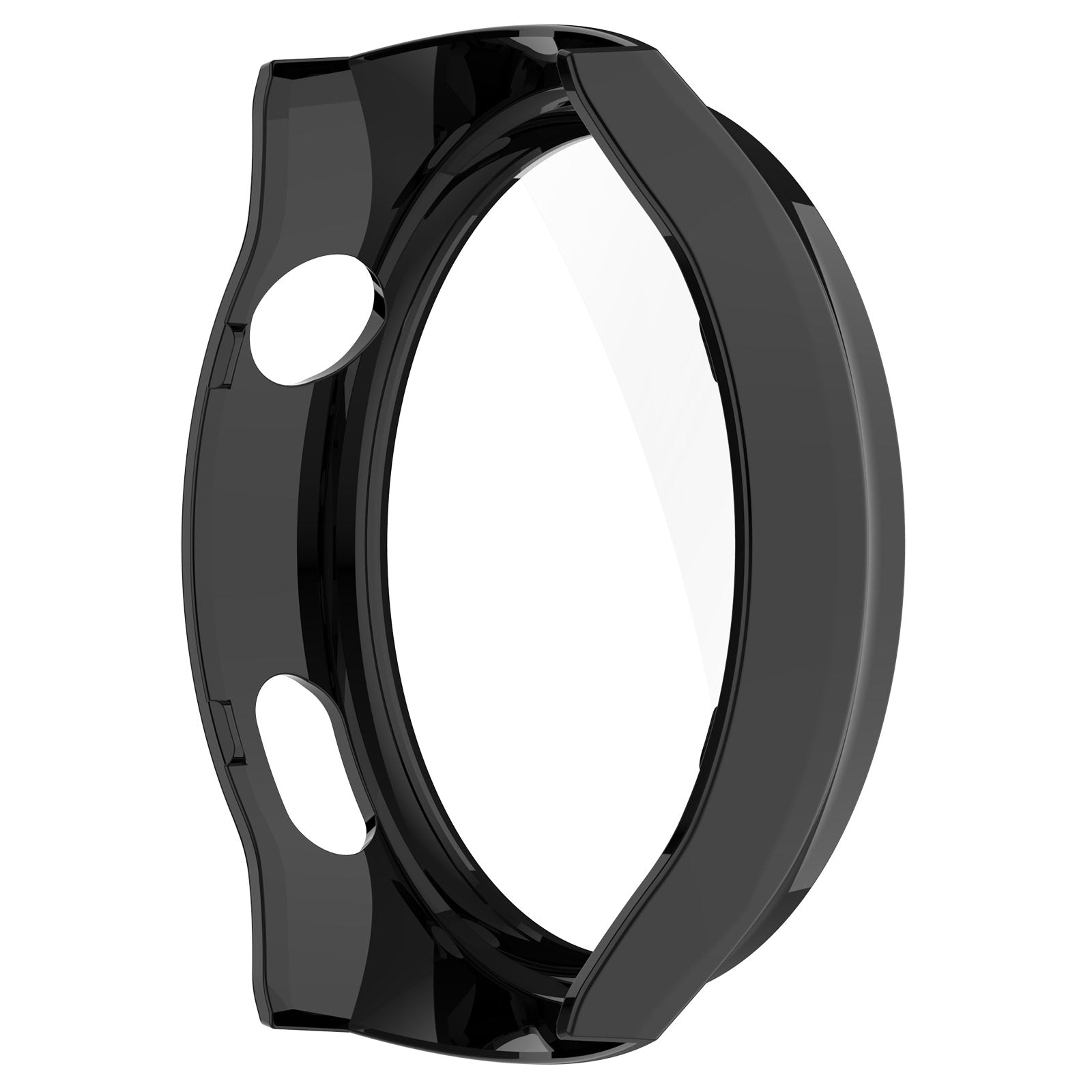 For Huawei Watch 4 Pro Case PC Cover with Curved Tempered Glass Screen Protector - Black