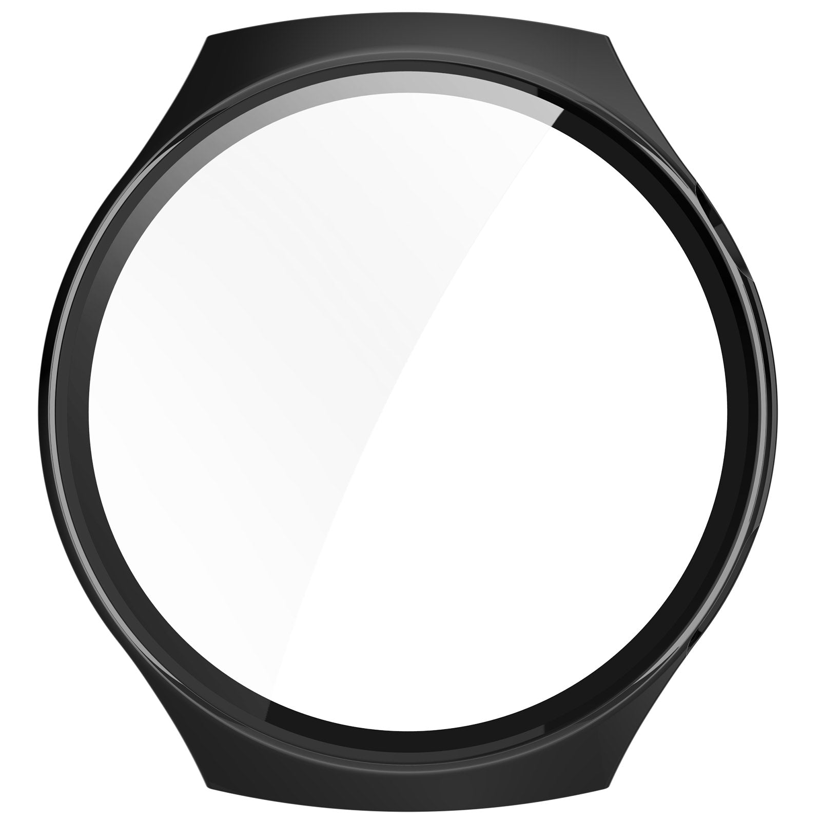 For Huawei Watch 4 Pro Case PC Cover with Curved Tempered Glass Screen Protector - Black