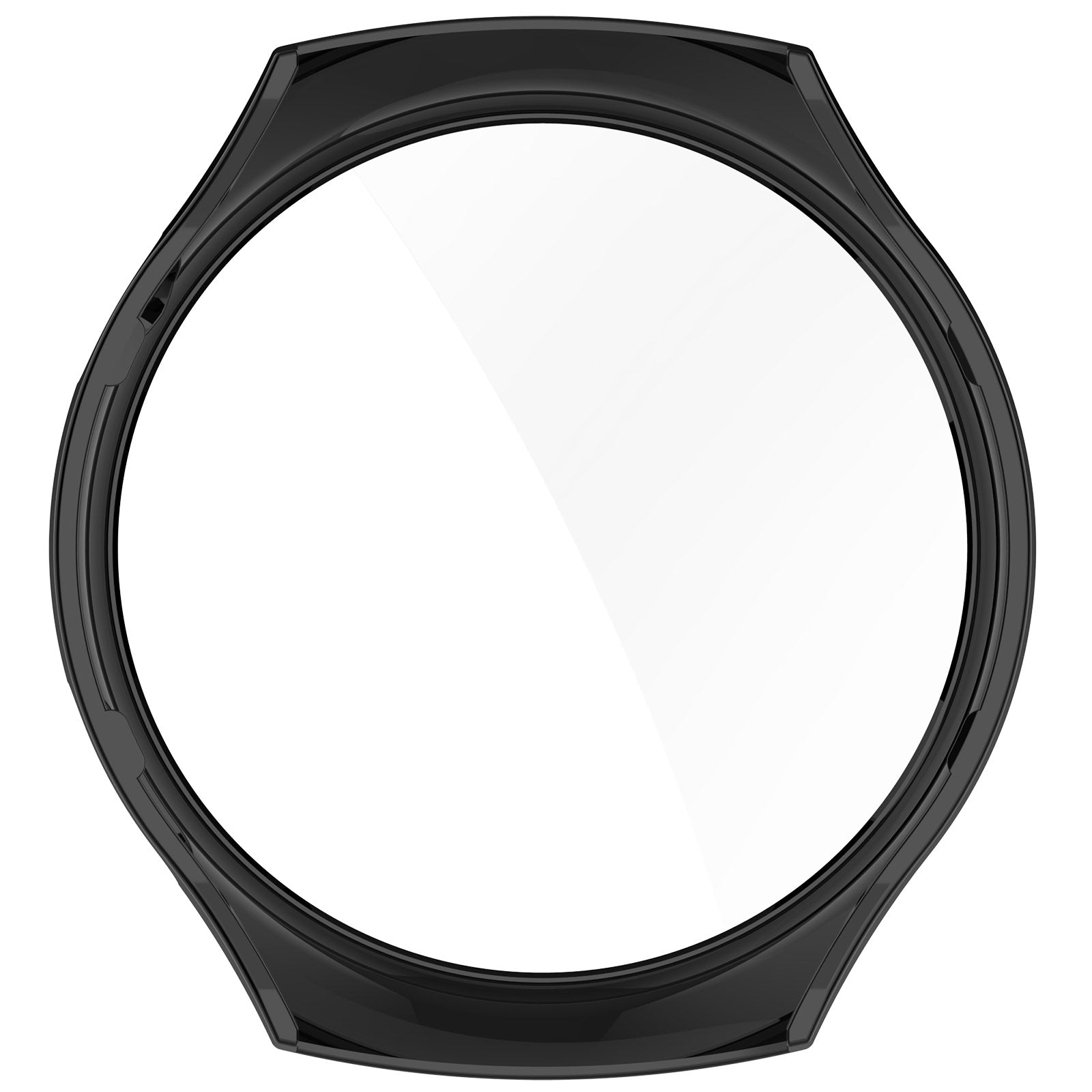 For Huawei Watch 4 Pro Case PC Cover with Curved Tempered Glass Screen Protector - Black