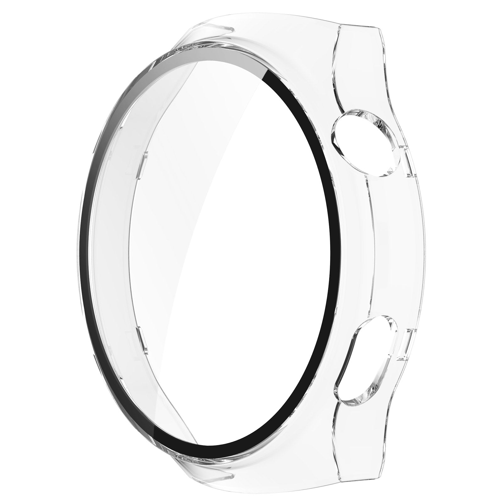 For Huawei Watch 4 Pro Case PC Cover with Curved Tempered Glass Screen Protector - Transparent White