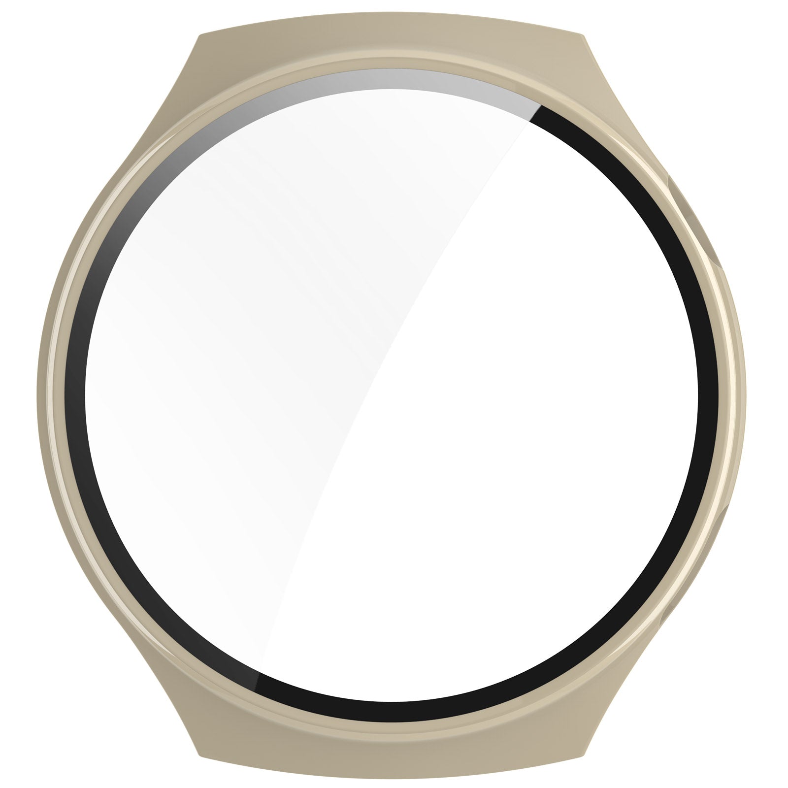 For Huawei Watch 4 Pro Case PC Cover with Curved Tempered Glass Screen Protector - Beige