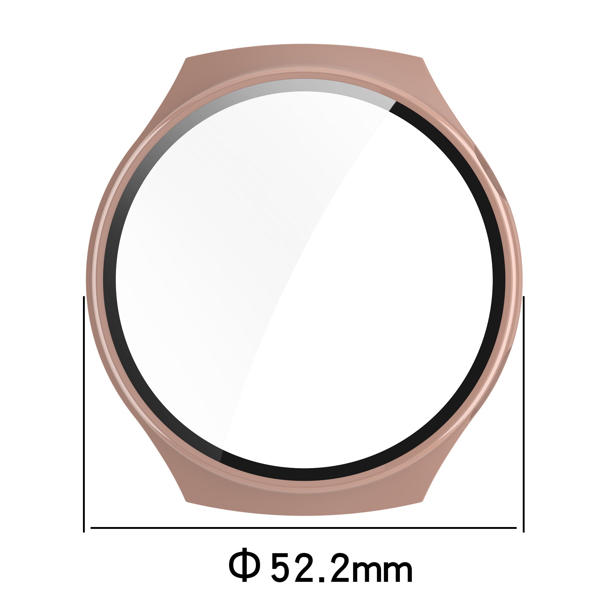For Huawei Watch 4 Pro Case PC Cover with Curved Tempered Glass Screen Protector - Beige