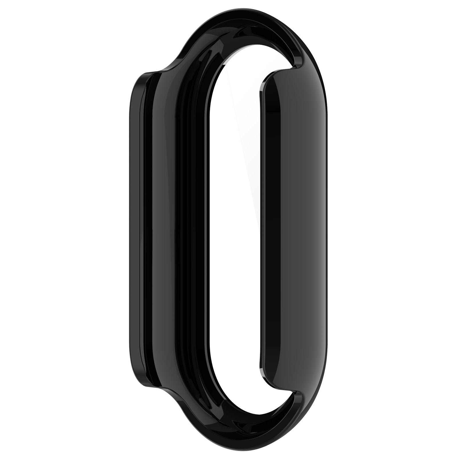 For Xiaomi Mi Band 8 / 8 NFC PC Case+Glossy Style Tempered Glass Screen Protector - Black