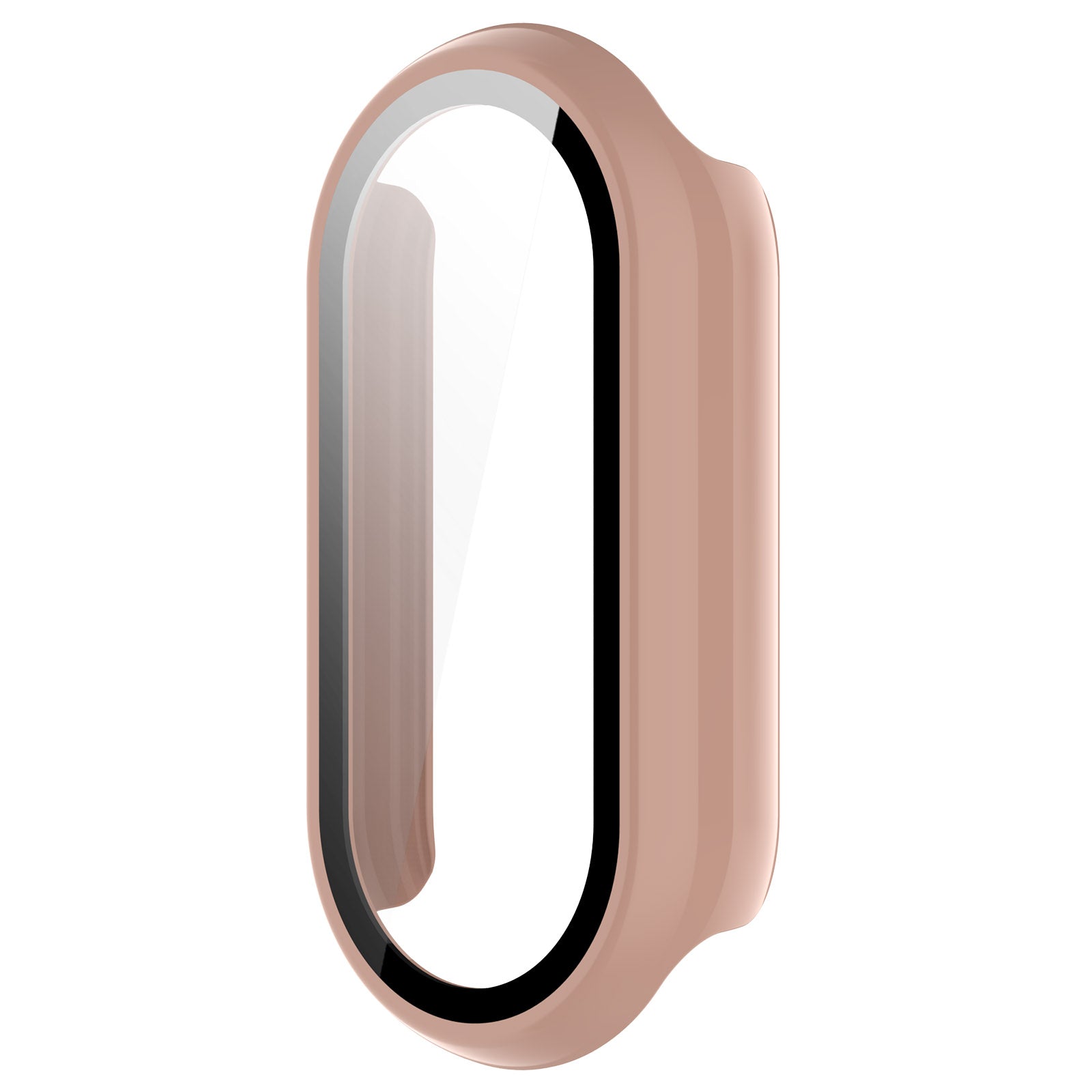 For Xiaomi Mi Band 8 / 8 NFC PC Case+Glossy Style Tempered Glass Screen Protector - Pink