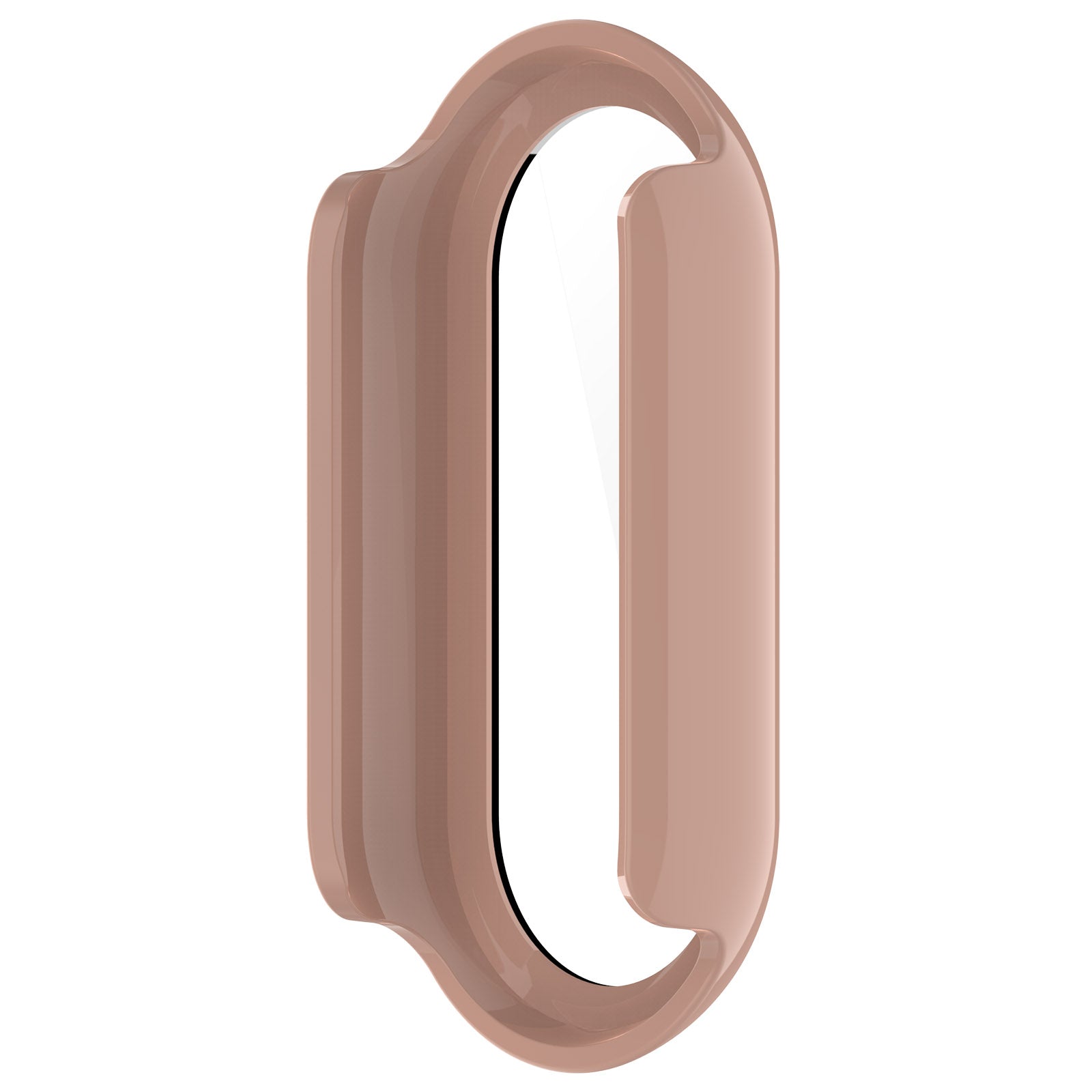 For Xiaomi Mi Band 8 / 8 NFC PC Case+Glossy Style Tempered Glass Screen Protector - Pink