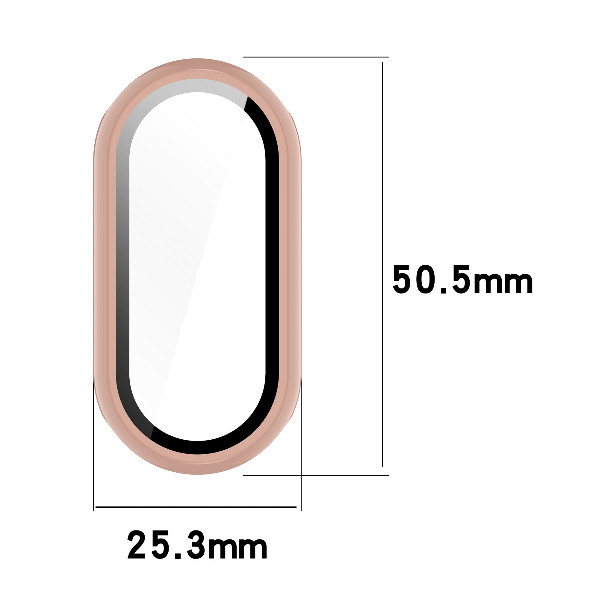 For Xiaomi Mi Band 8 / 8 NFC PC Case+Glossy Style Tempered Glass Screen Protector - Pink