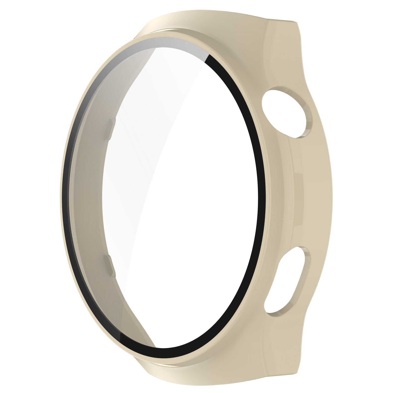 For Huawei Watch 4 Pro Hard PC Watch Case with Built-in Tempered Glass Screen Film - Ivory White