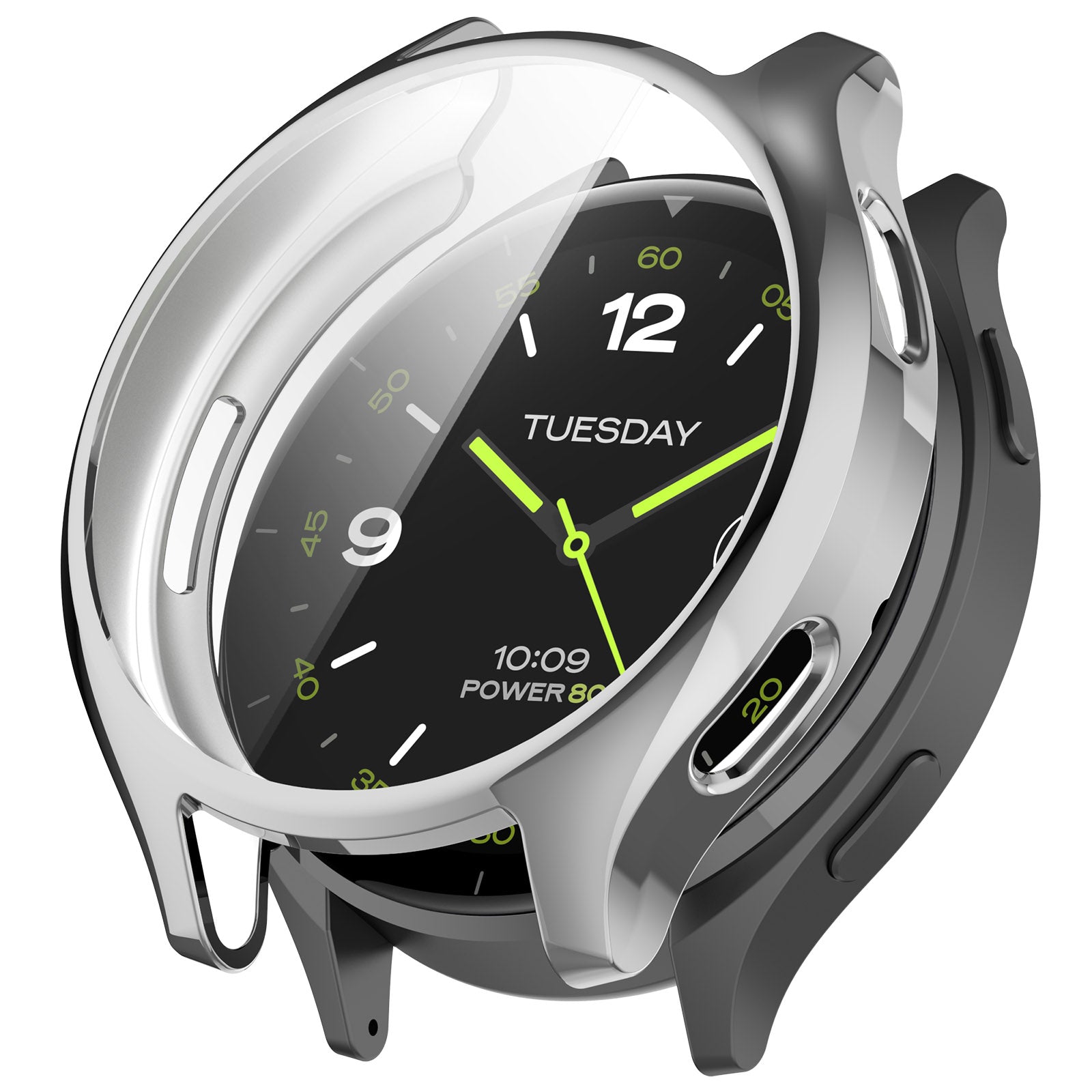For Xiaomi Watch 2 Electroplated TPU Watch Case Full Coverage Protective Cover - Silver