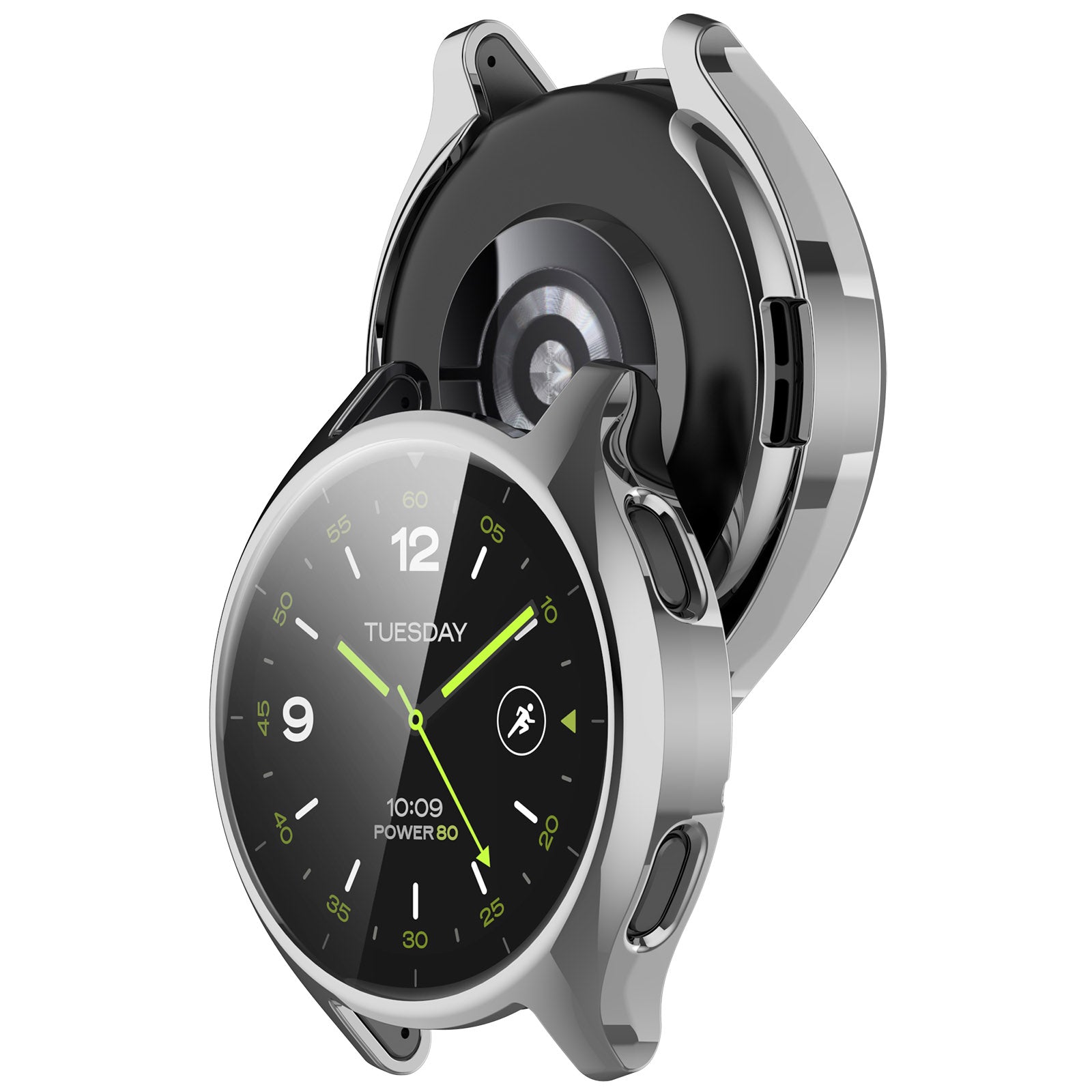 For Xiaomi Watch 2 Electroplated TPU Watch Case Full Coverage Protective Cover - Silver