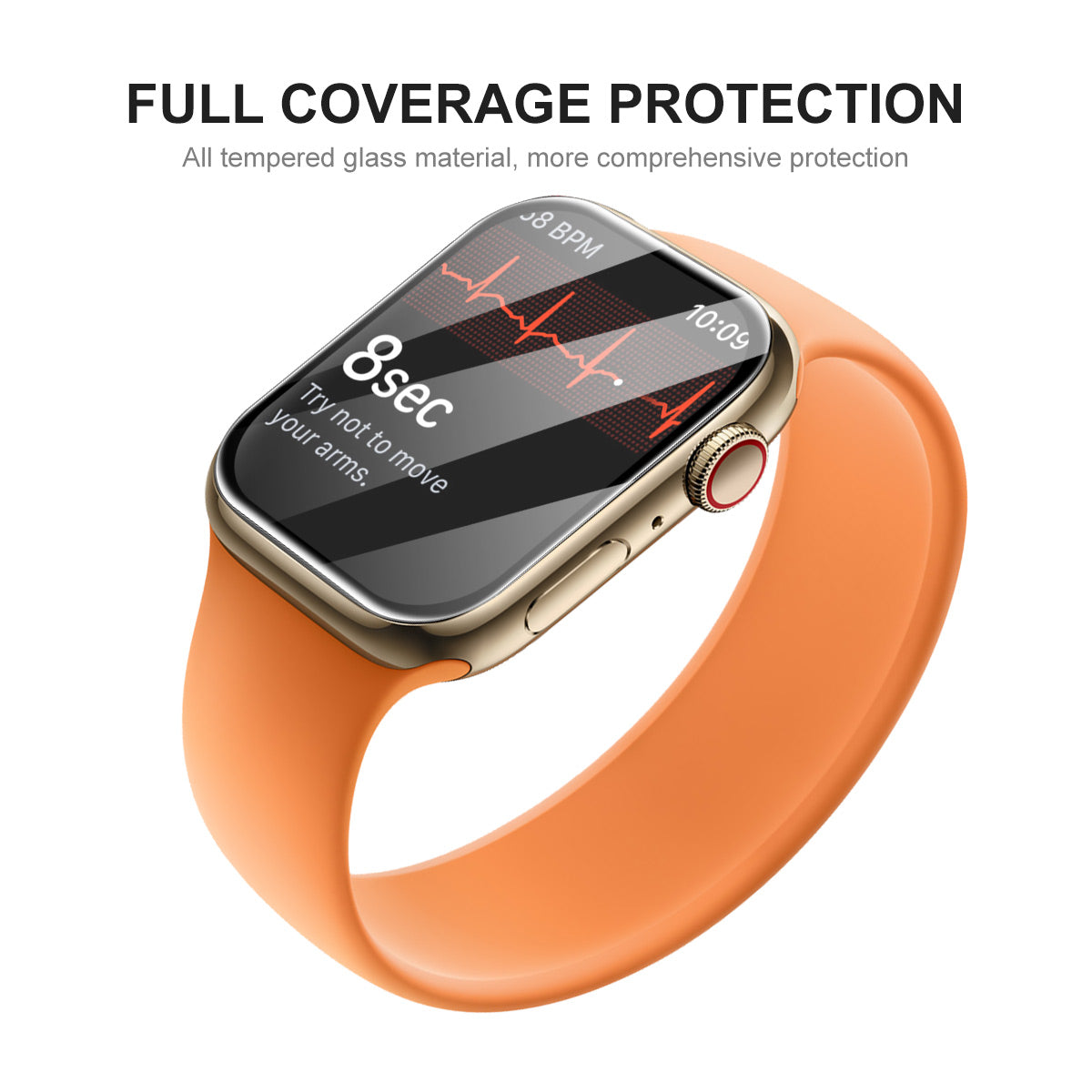 for Apple Watch Series 7 / 8 41mm 5Pcs / Pack Full Coverage Full Glue Curved Hot Bending Scratch-Resistant Tempered Glass Screen Protector - Black Edges