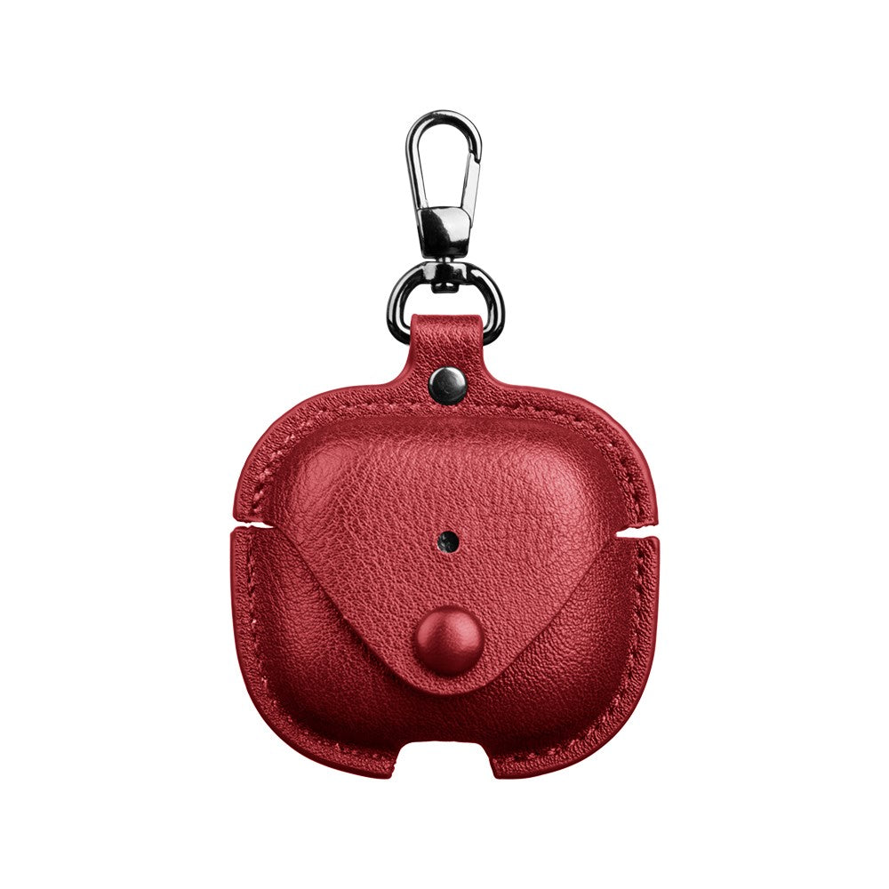 Compatible With  AirPods 5 / 4 Charging Case Cover PU Leather+PC Earbuds Protective Case - Red