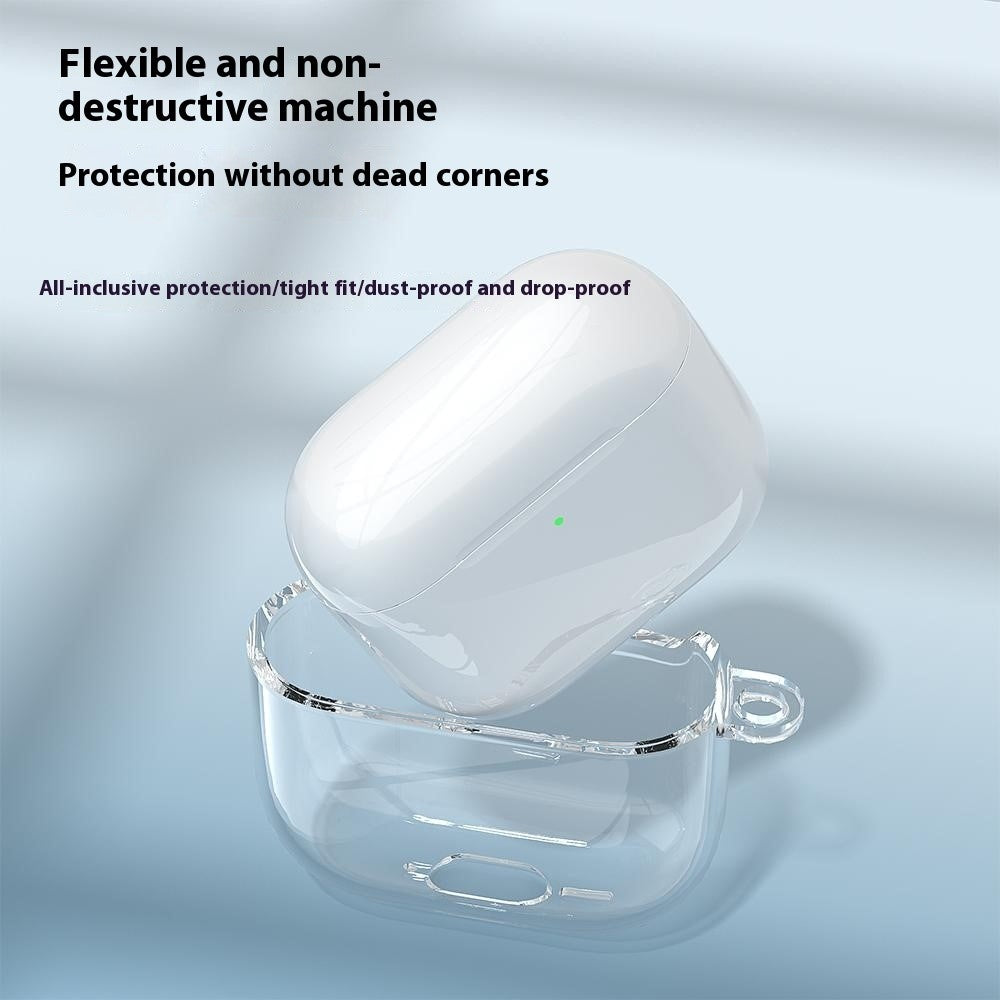 Compatible With  AirPods 5 / 4 Earphone Case TPU Shockproof Clear Protective Cover with Keychain