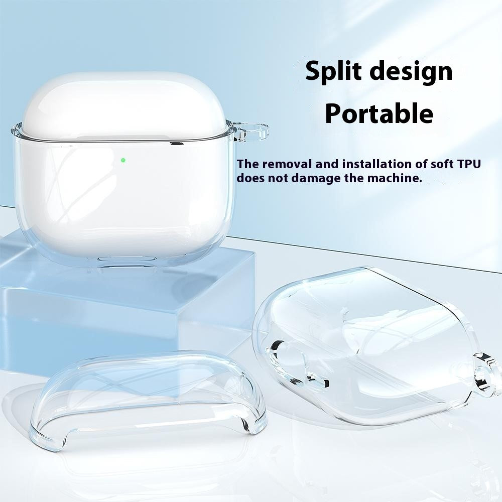 Compatible With  AirPods 5 / 4 Earphone Case TPU Shockproof Clear Protective Cover with Keychain