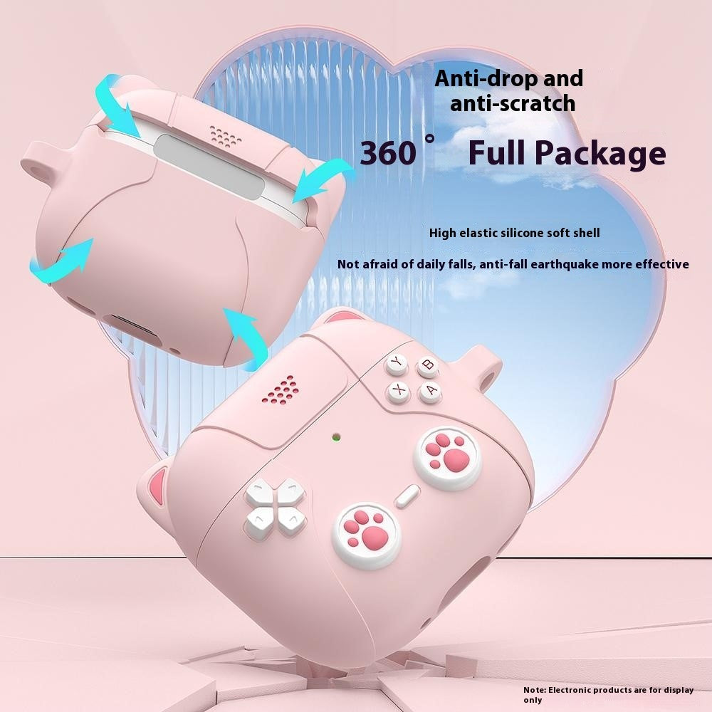 Compatible With  AirPods 5 / 4 Case Cute Cat Liquid Silicone Earphone Cover - Light Pink